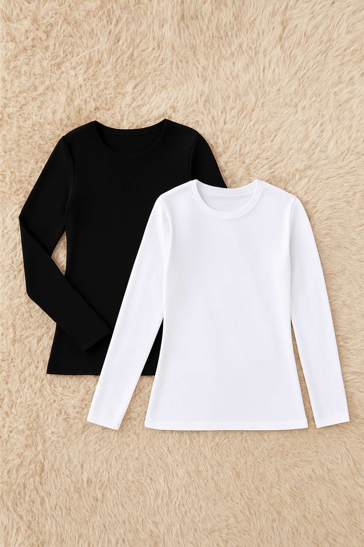 Women's Modal Cotton Lycra Long Sleeve 2-Pack Singlet T-shirt Q6K6K1T7KA
