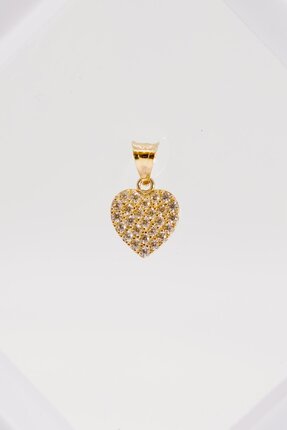 ERMİRGOLD Zirkon Taşlı Kalp Figürlü 14 Ayar Altın Kolye Ucu – Romantik ve Işı...