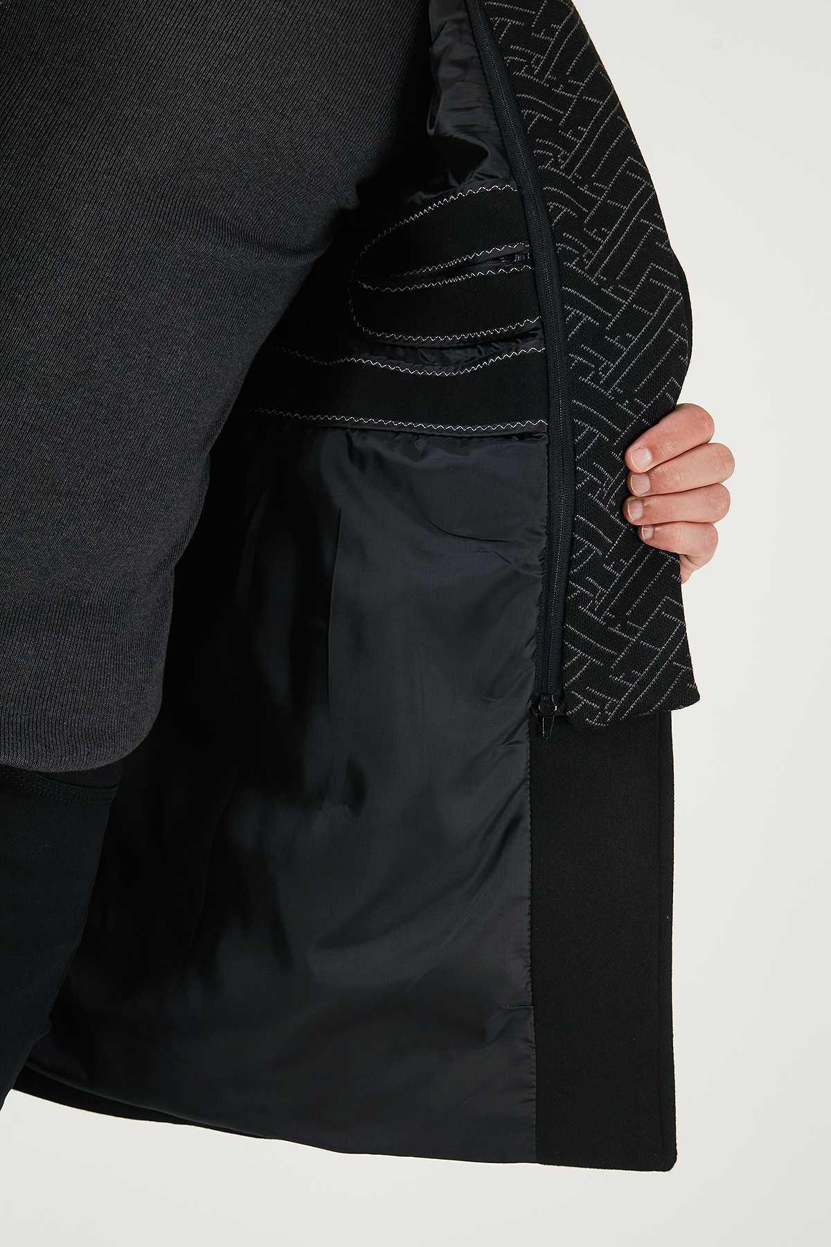 Buratti Yırtmaçlı Slim Fit Mono Yaka Kaşe Kaban Erkek KABAN 58400589 görsel 6