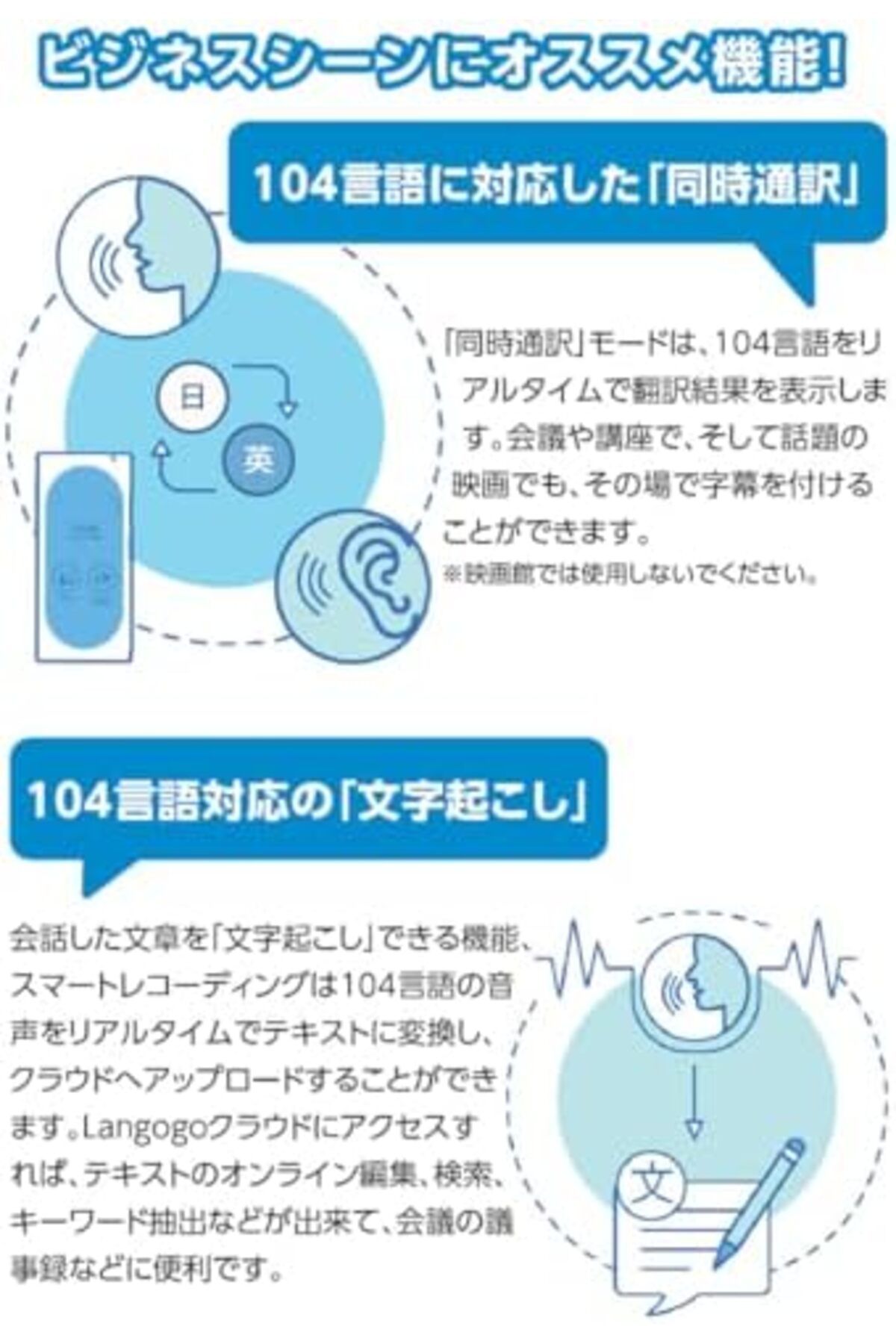 Genesis-Langogo AI Translator and Voice Recorder, 2-in-1 Device with Over 100 Languages, Instant Tra 7