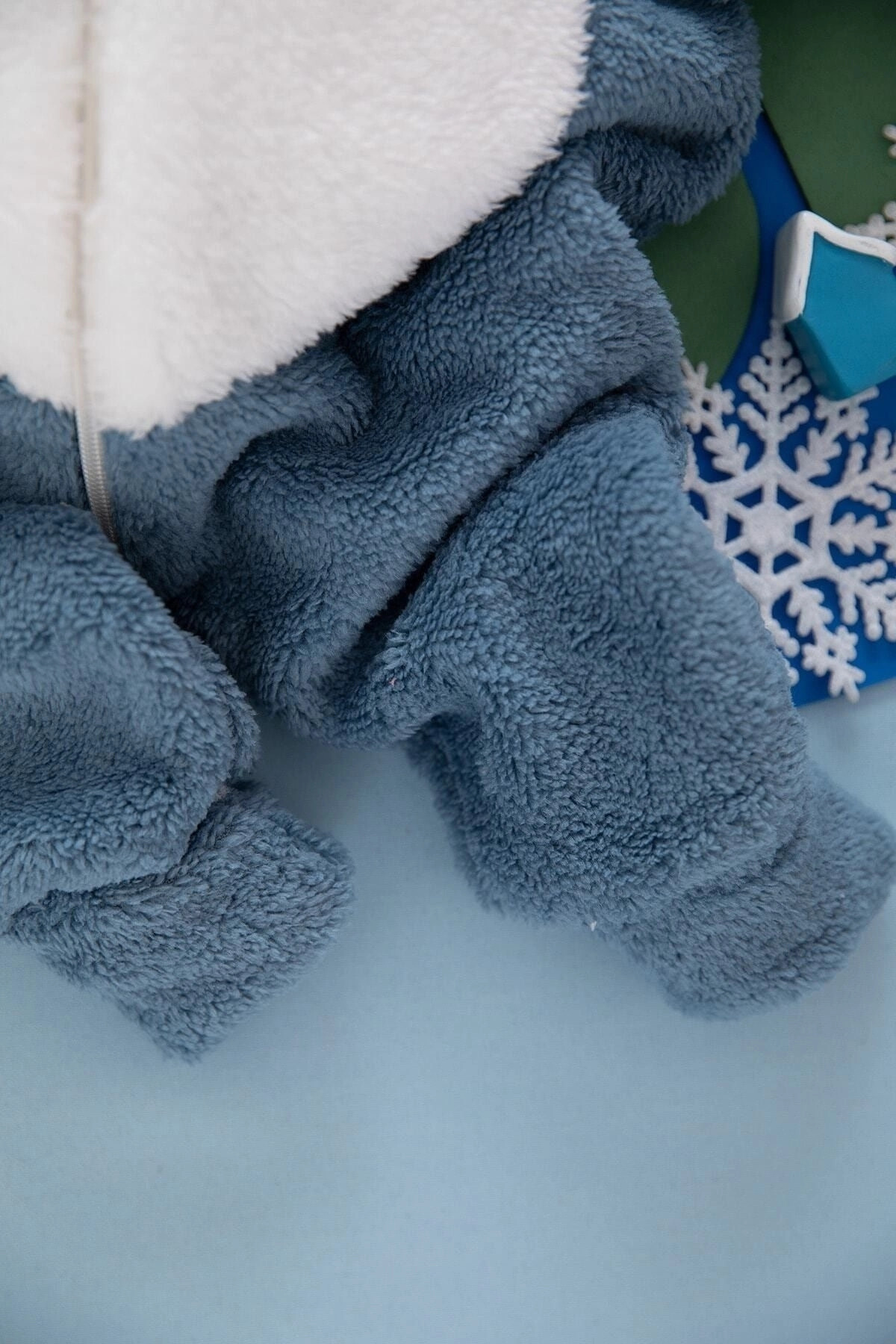 VaVbaby Welsoft Unisex Fermuarlı Peluş Kışlık Bebek Uyku Tulumu Çocuk Tulumu Çocuk Kostümü fotoğrafı 4 (önizleme)