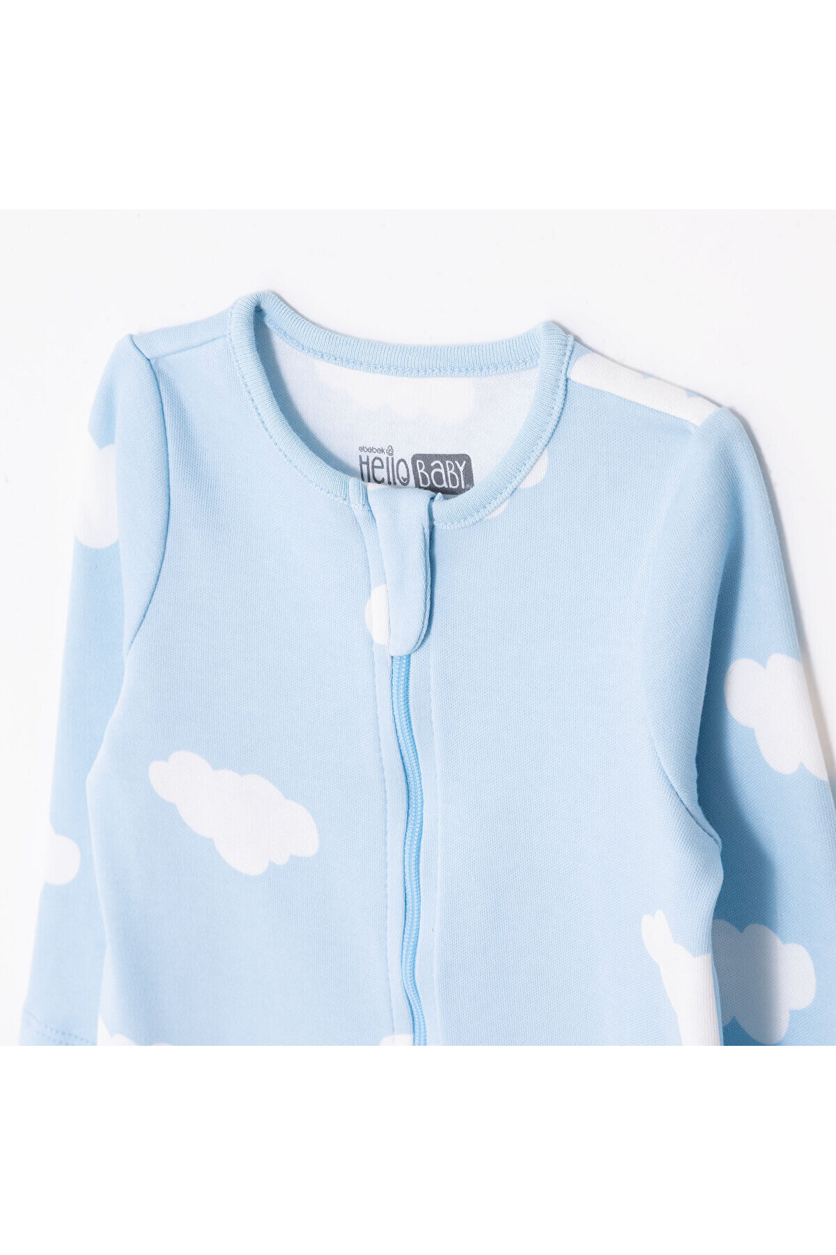 ebebek Hello Baby HelloBaby Yenidoğan Erkek Bebek Patikli Tulum Fermuarlı Bisiklet Yaka Uzun Kol Patikli fotoğrafı 3 (önizleme)