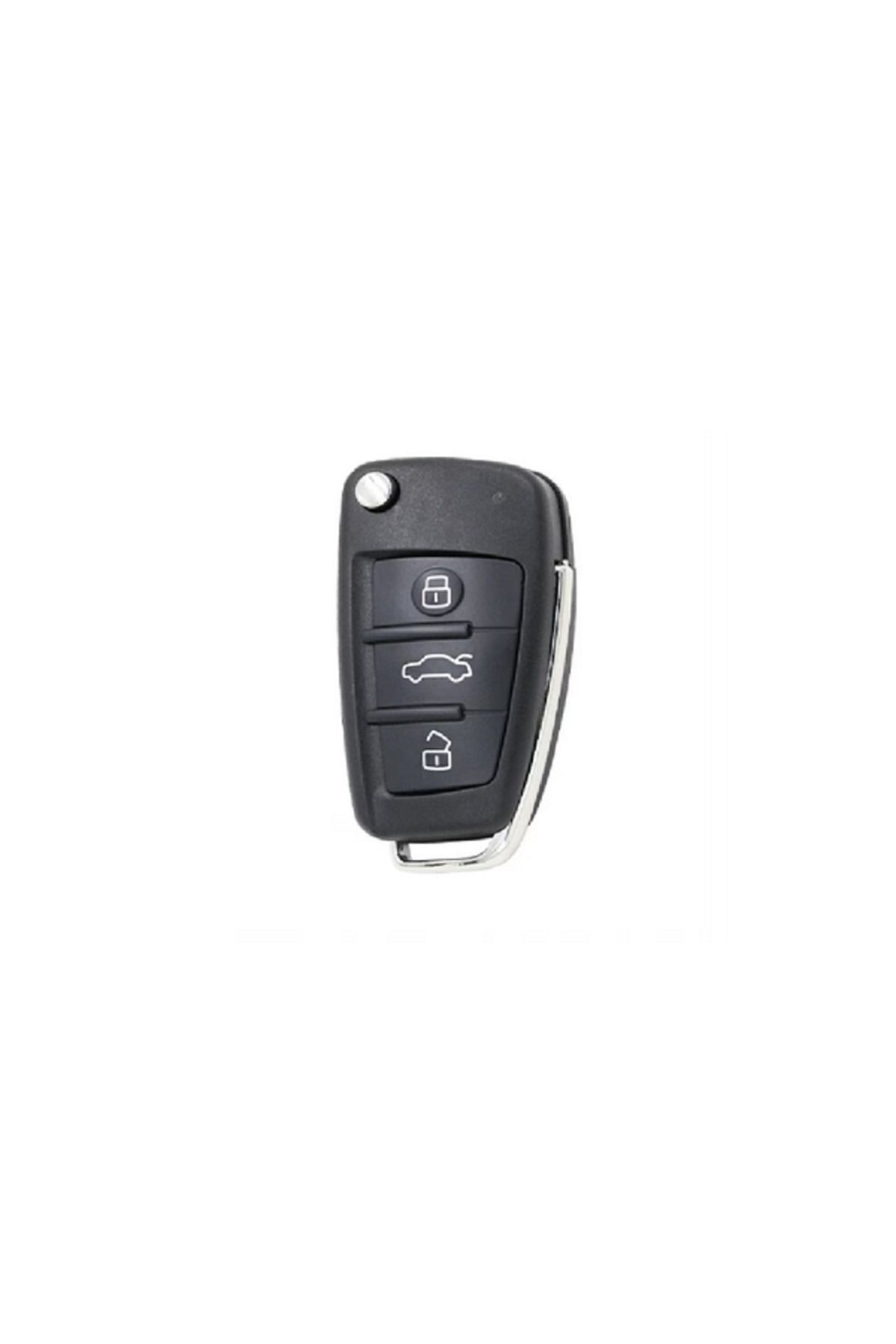 NTY-Car key case, compatible with Audi A1 A3 A4 A6 A8 Q3 Q5 Q7 TT, 3 buttons, foldable, black 1