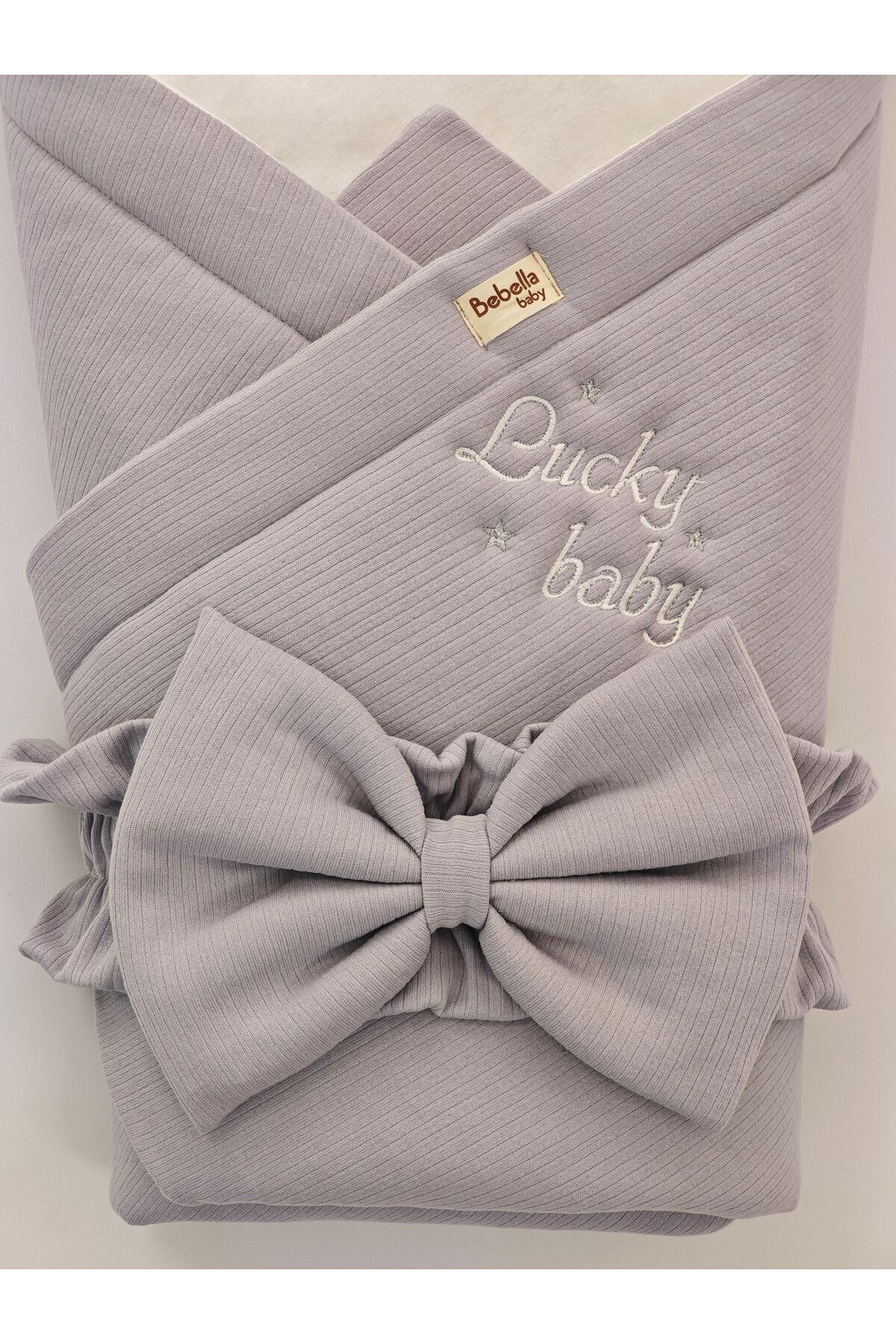 Bebella Gri %100 Pamuklu Bebek Battaniyesi 85x85 cm Yenidoğan Kundak Hastane Çıkışı Hediyelik Oyun Matı fotoğrafı 7 (önizleme)