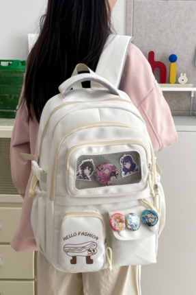 Kawaii Kore Tarzı Premium İthal Aksesuarlı Okul Çantası Sırt Çantası