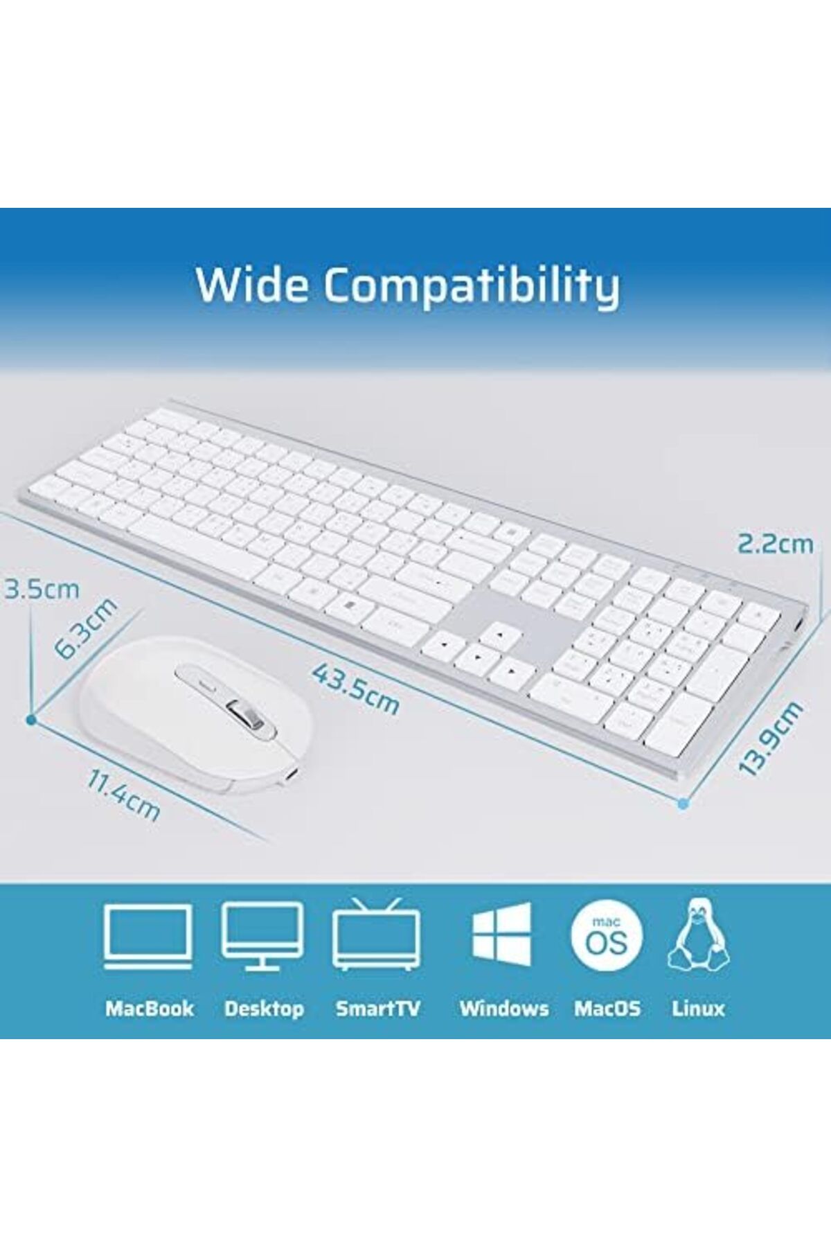 Generic-CREATMOR wireless keyboard and mouse, Rechargeable keyboard and mouse, Full Size Wireless keyboard w 3