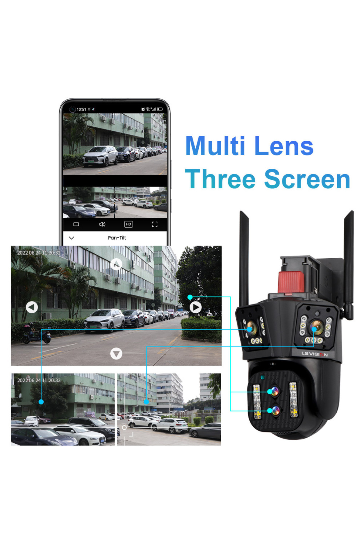 GÜMRÜK BEY WL342-10X 4K HD Ultra Geniş Açı + 10x Zoom WiFi PTZ Güvenlik Kamerası CCTV Dış Mekan IP Kamera fotoğrafı 3 (önizleme)