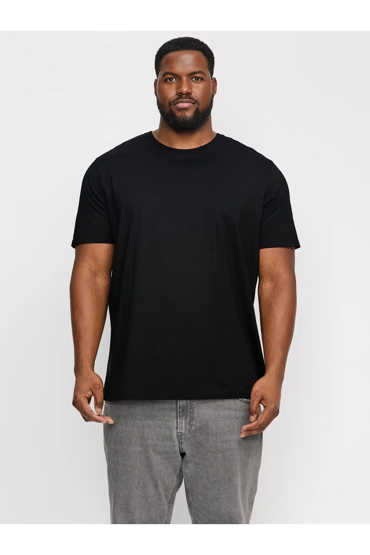 جک اند جونز تی شرت مردانه Jcotypo Tee Ss Crew Neck Fst 12256163 Black Batal سایز پلاس پسرانه