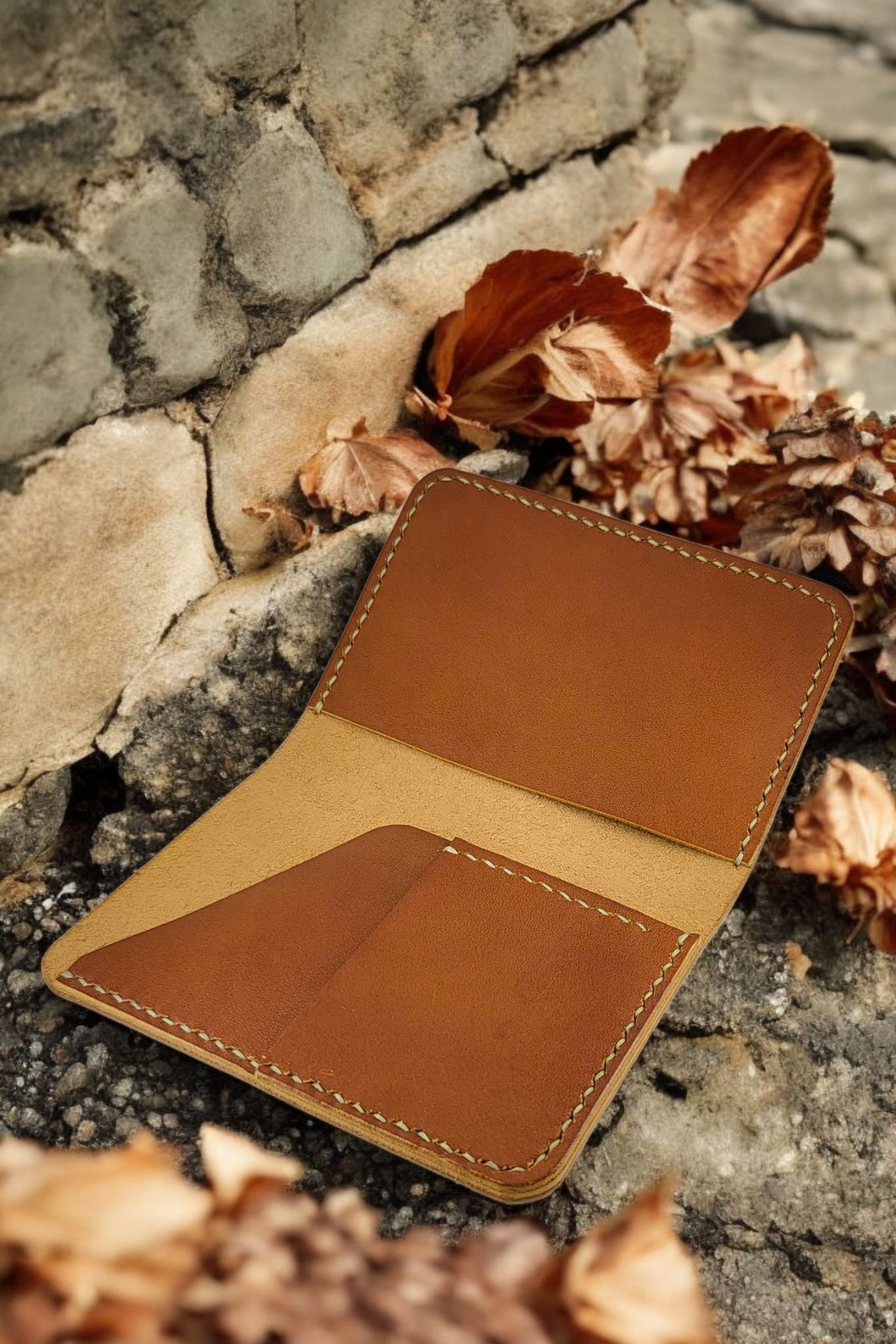Leather CY Voyage Konyak Hakiki Deri Pasaport Kılıfı Kart ve Biletlik görsel 6