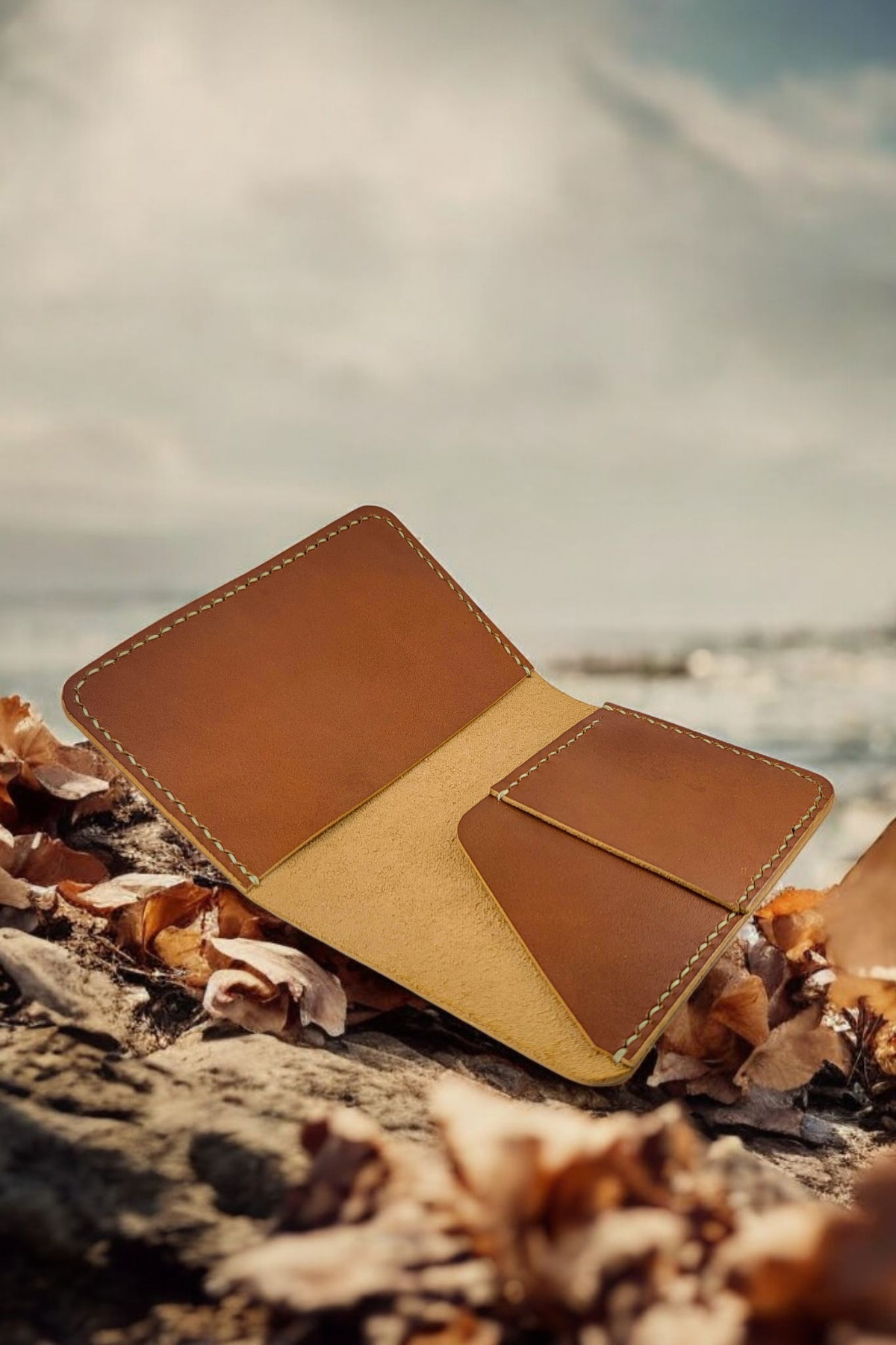 Leather CY Voyage Konyak Hakiki Deri Pasaport Kılıfı Kart ve Biletlik görsel 7