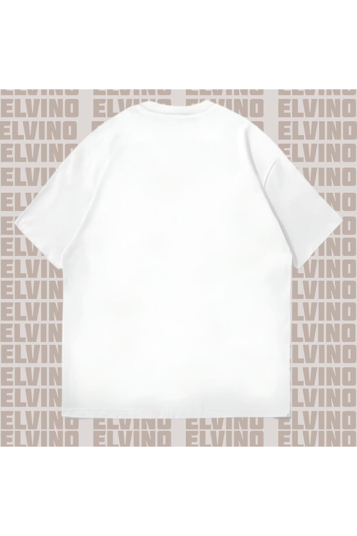 Elvino  Mon Cheri Baskılı Bisiklet Yaka Pamuklu Beyaz Kadın/Erkek Unisex Oversize Tshirt - Görsel 2