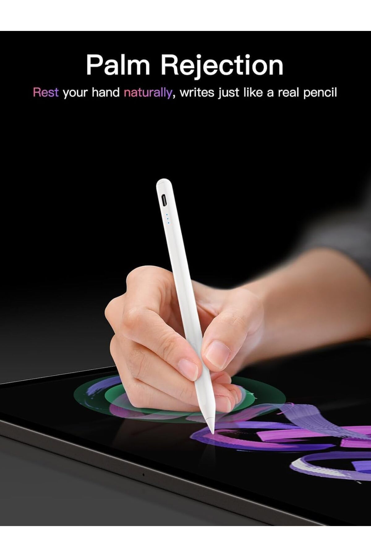 m.tk moveteck-iPad 11Th Generation A16 /10. Generation 10.9 Compatible Flip Case + Keyboard Mause with Bluetooth + Palm Red Pen 4
