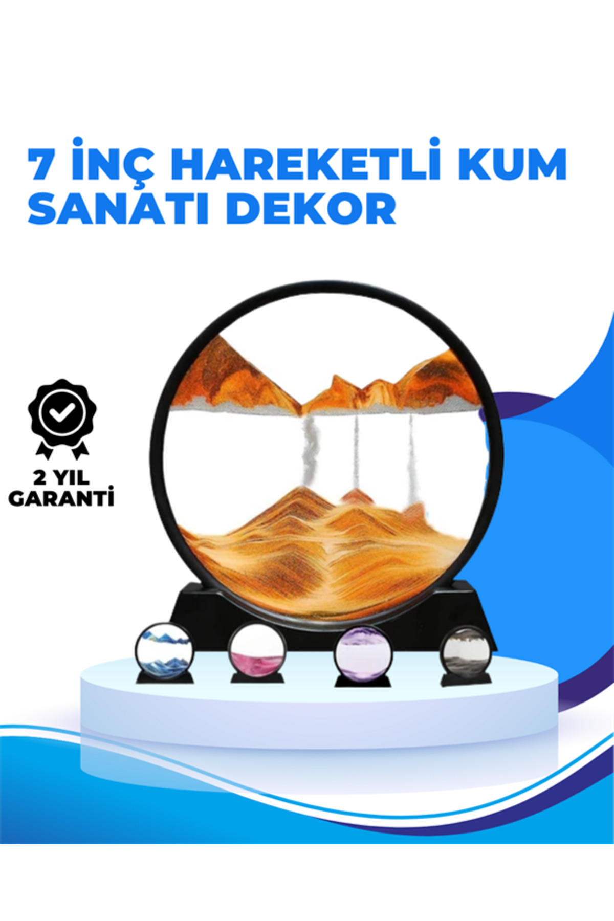 UCUZTEKNO Döndürülebilir Dinamik Kum Tablosu – Stres Giderici, Yüksek Kaliteli Cam ve Doğal Kum ile San