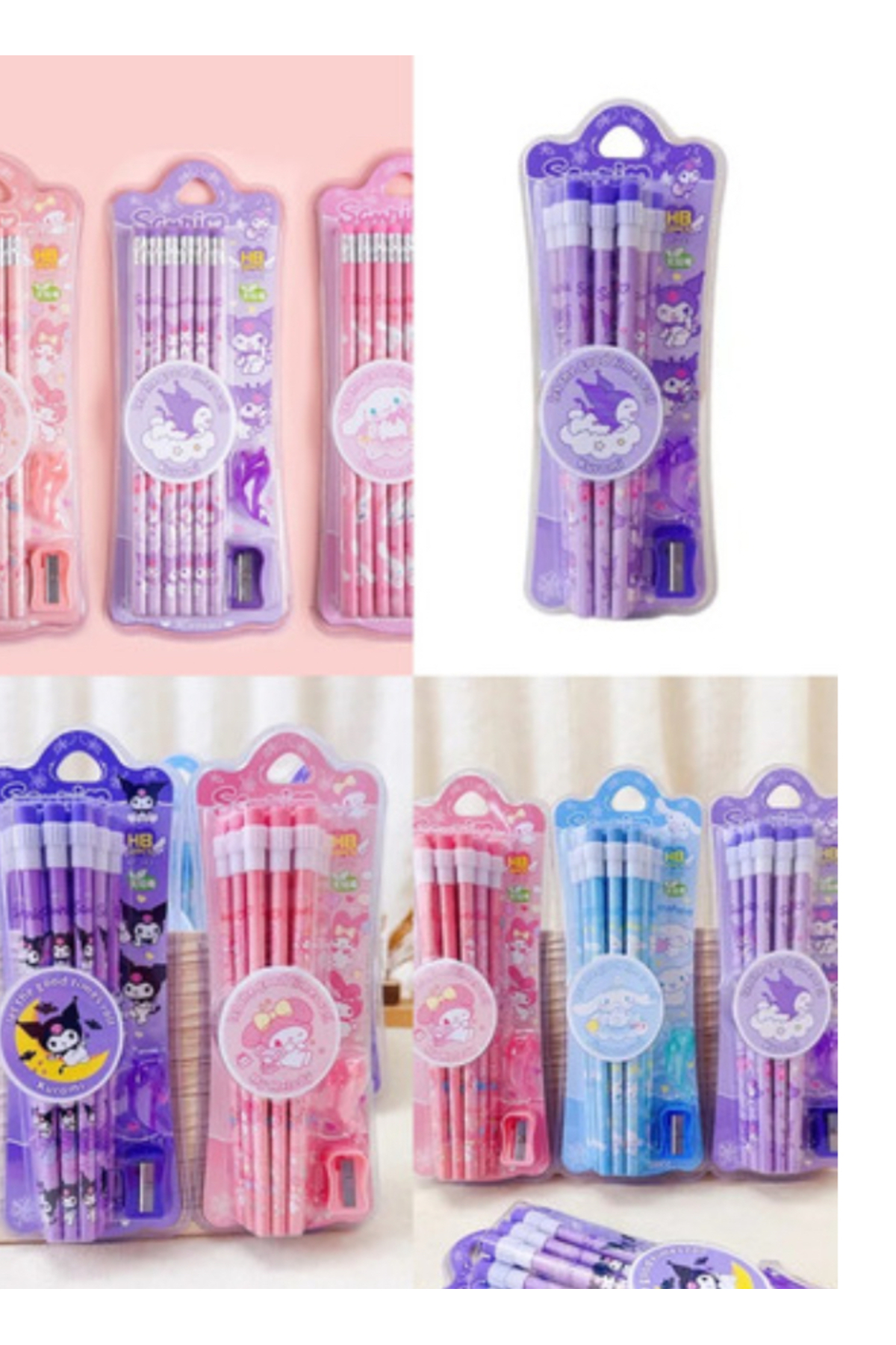 BALCI HEDİYELİK 12 adet Sanrio Ahşap Hb Kalem Melodi Kuromi Çocuk