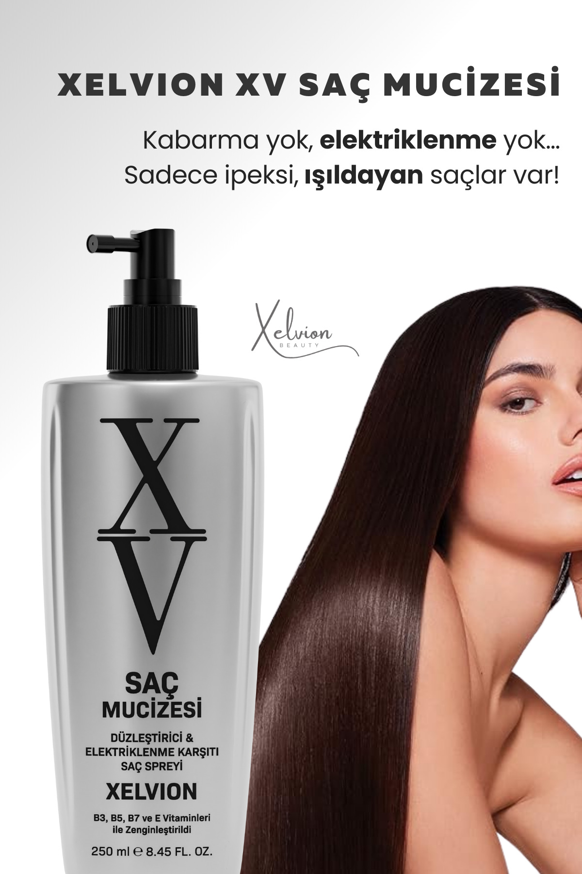 Xelvion XV Elektriklenme Karşıtı, Düzleştirici Etkili Saç Spreyi 250 ml — XELXV004 — تصویر 8 از 8