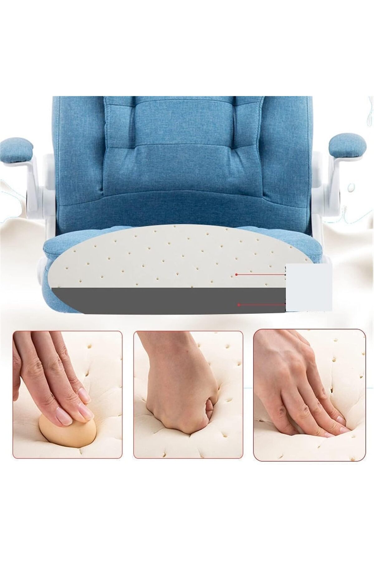 COOYA-Fabric Desk Computer Chair,With Pillow,High & Soft Back,High-density Foam and High-resilient Springs 3