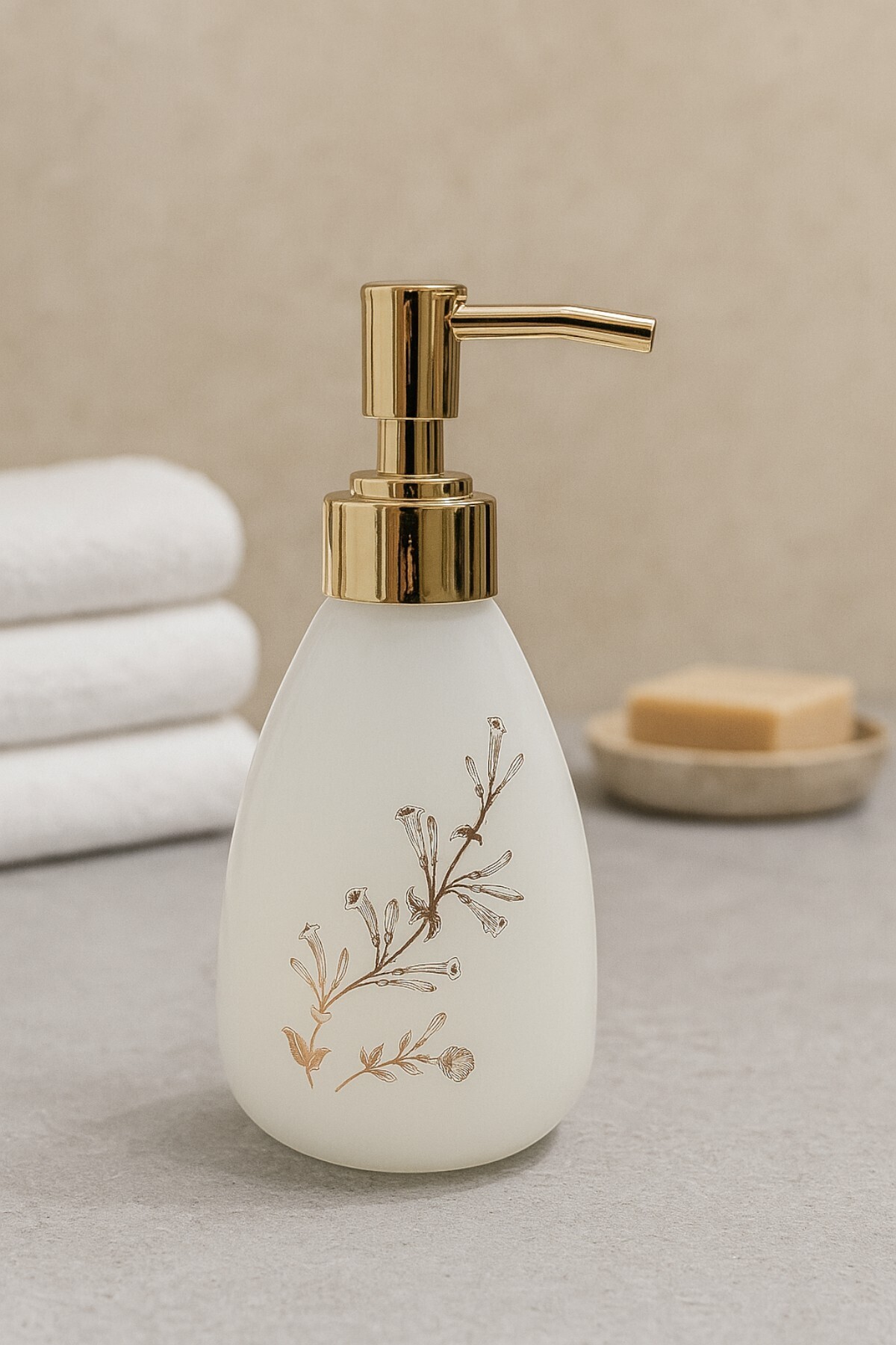 Evsun Home Collection CAM SIVI SABUNLUK BASKILI DOĞA DESEN 400 ml