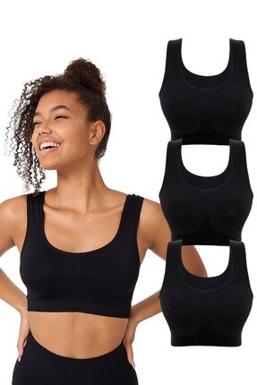 FOREVER MORE 3'lü Kadın Kalın Askılı Pedsiz Esnek Büstiyer