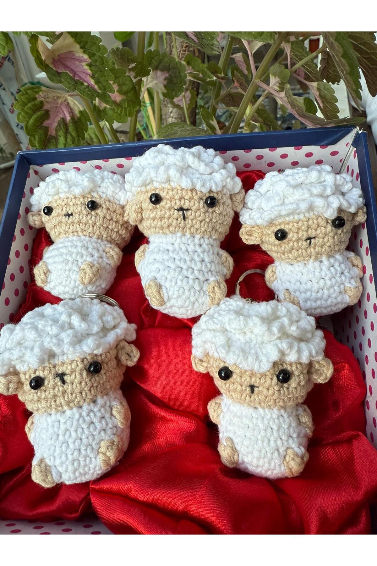 AMUGURUMİ Amigurimi Kuzu Anahtarlık ( 1 Adet )