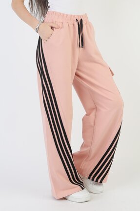 ASYAKİDS CLUB Kız Çocuk Bol Paça Cepli Rahat Kesim Penye Eşofman Altı