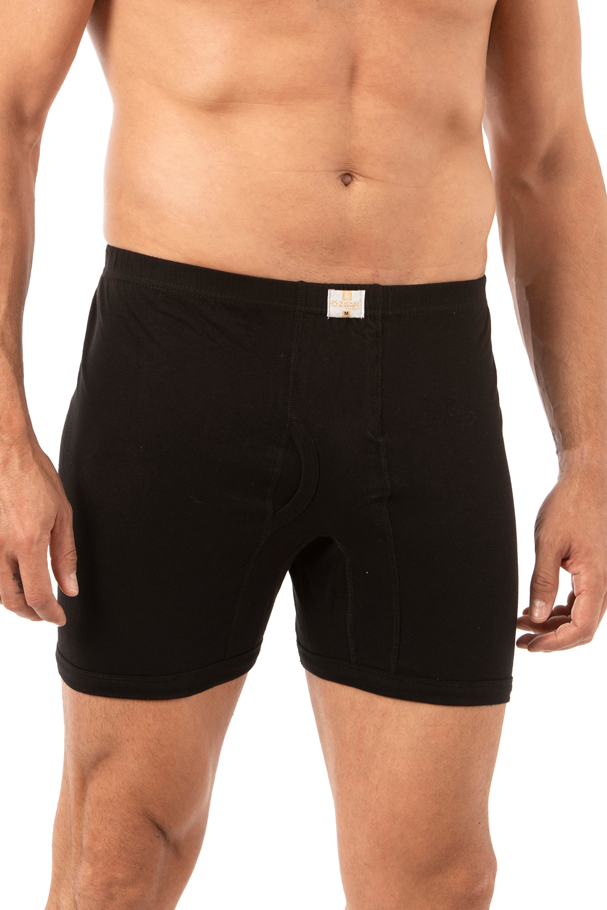 ÖZKAN underwear Özkan 0043 3'lü Paket Erkek %100 Pamuklu Penye Süprem Kumaş Esnek Rahat Paçalı Don Boxer Külot görsel 2
