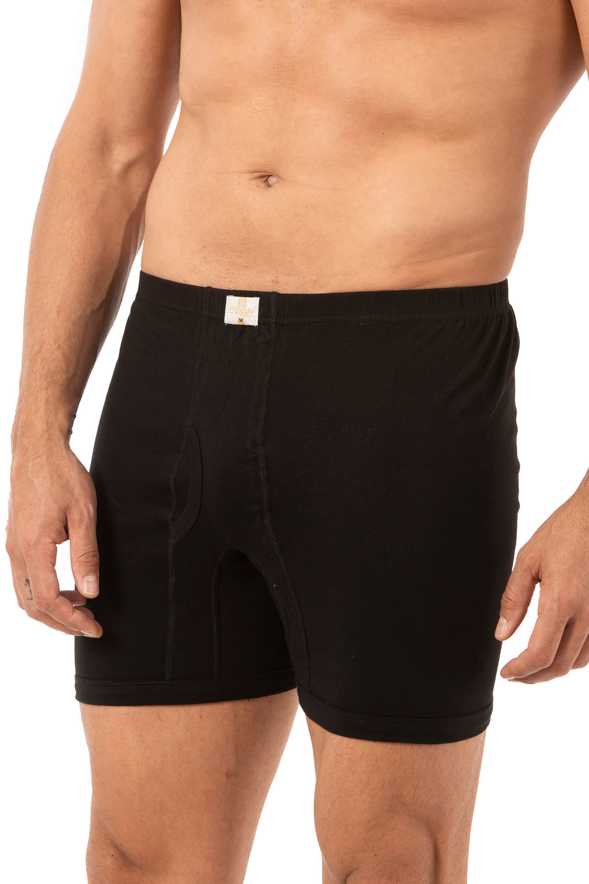 ÖZKAN underwear Özkan 0043 3'lü Paket Erkek %100 Pamuklu Penye Süprem Kumaş Esnek Rahat Paçalı Don Boxer Külot görsel 3