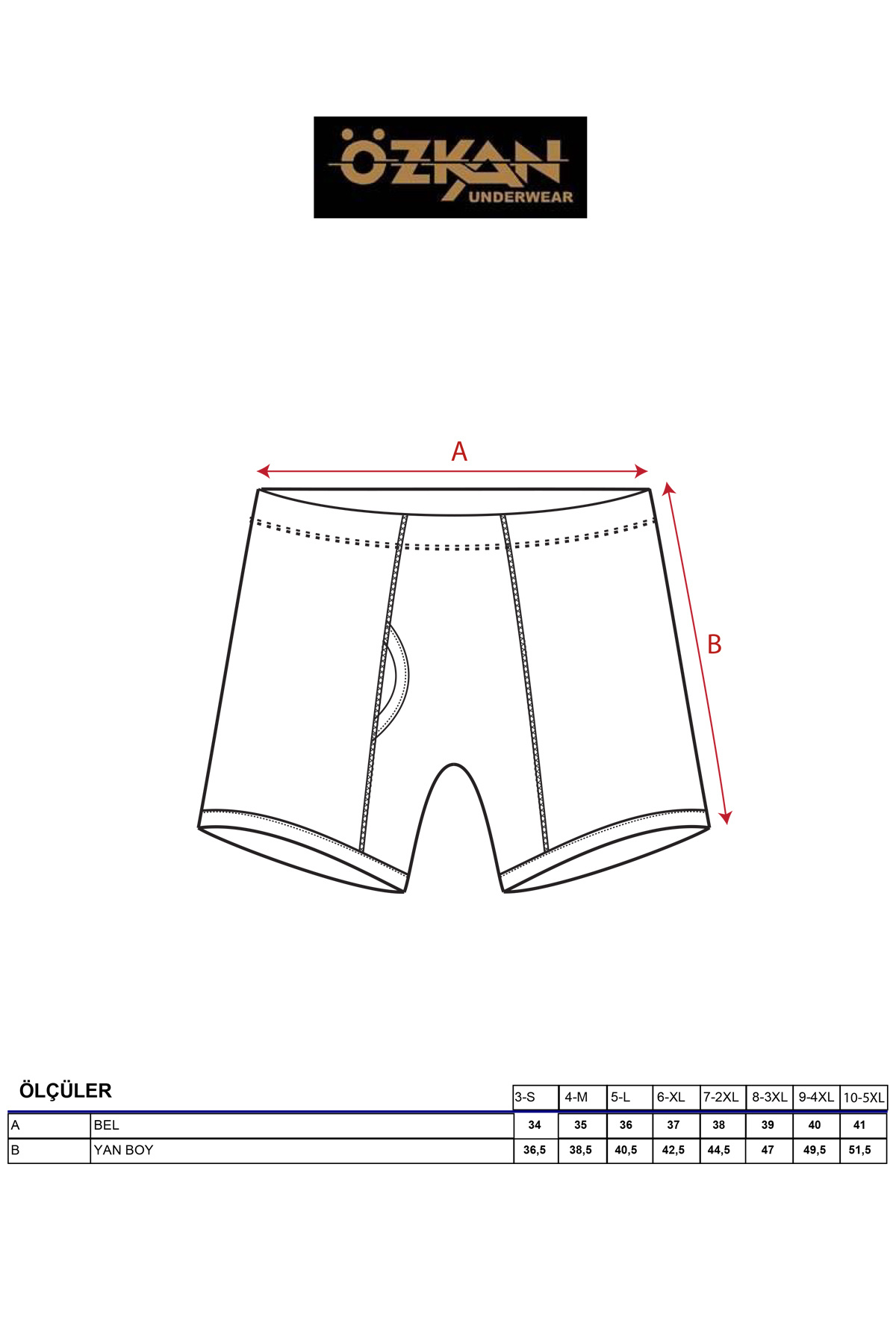 ÖZKAN underwear Özkan 0043 3'lü Paket Erkek %100 Pamuklu Penye Süprem Kumaş Esnek Rahat Paçalı Don Boxer Külot görsel 5