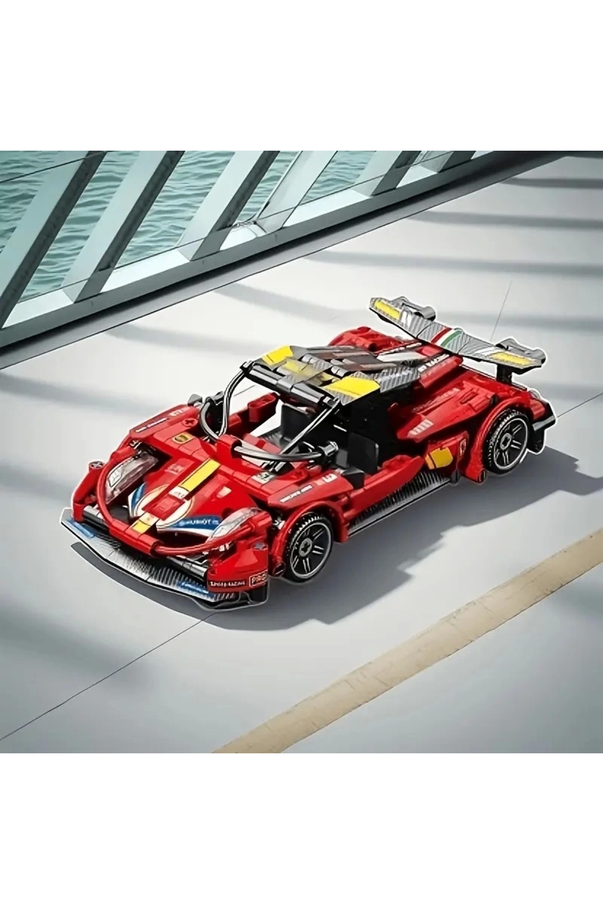 ۴۰۸ قطعه بلوک ساختمانی مونتاژ خودروی اسپرت قرمز، پلاستیکی ABS، مناسب کودکان ۶ سال به بالا، اسباب‌بازی هدیه