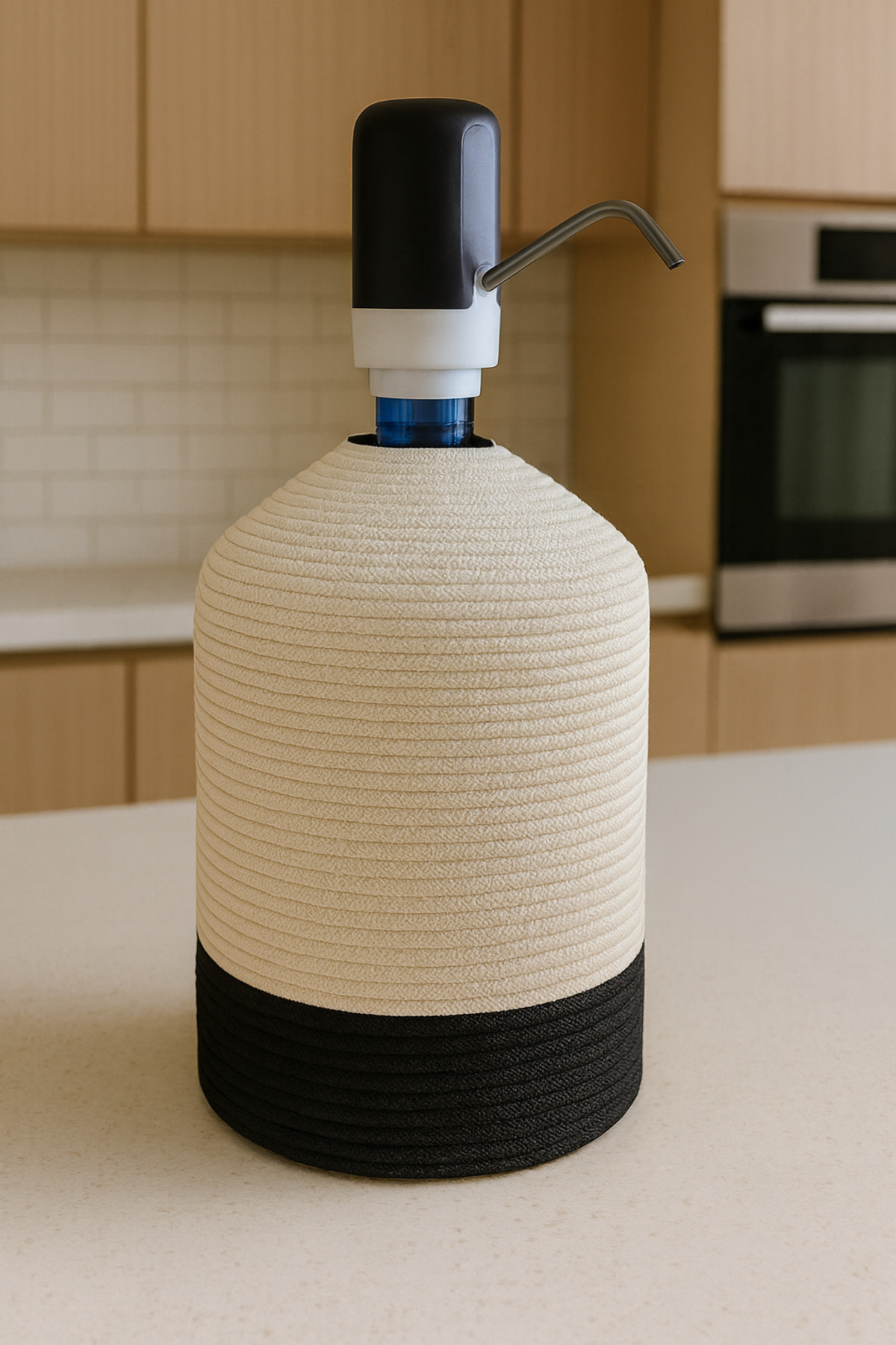 Jute Wicker Look Dropper Cover, Stylish and Natural Water Dispenser Cover , Basket