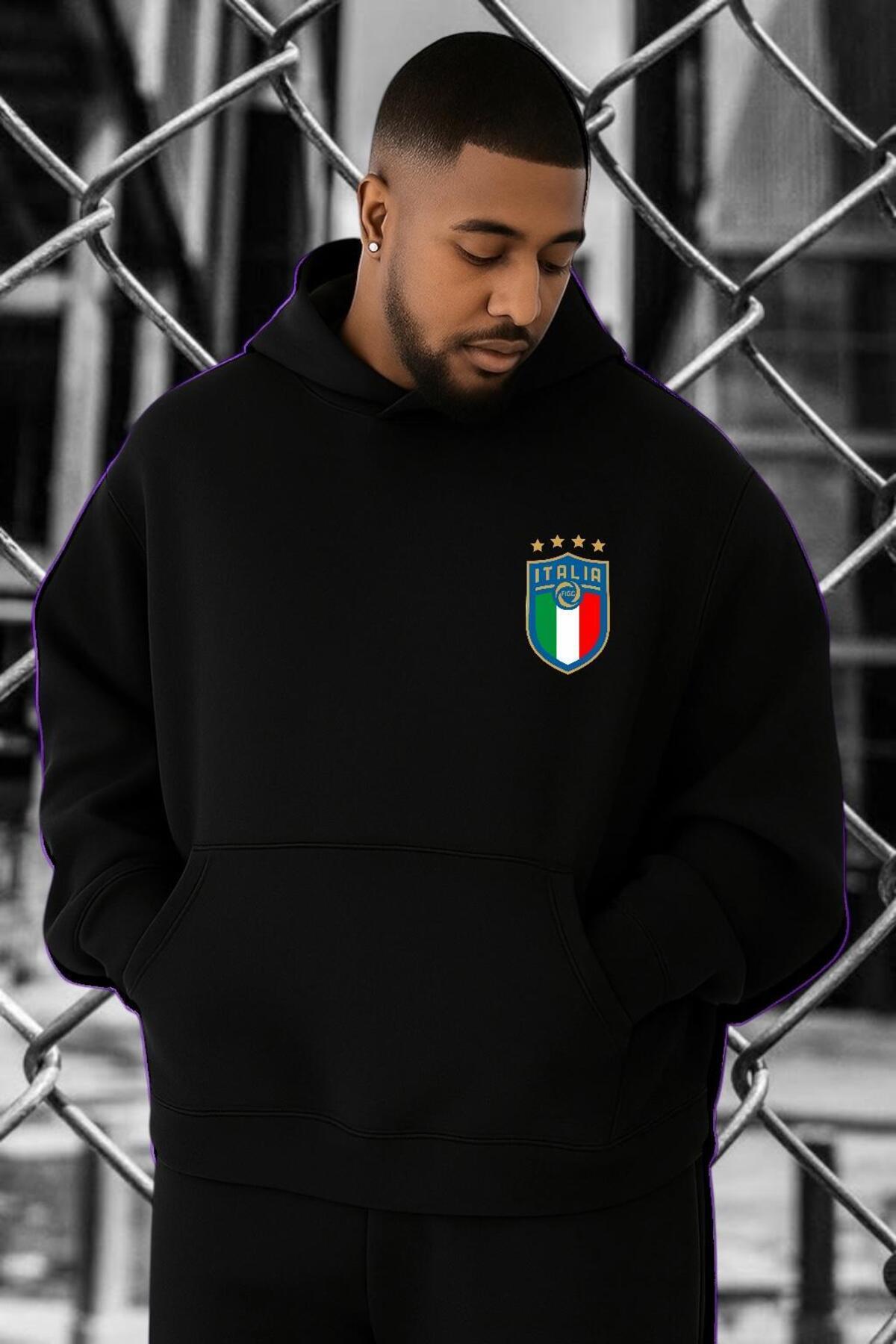 BENROMA 3 İPLİK PENYE İTALYA TAKIM BASKILI BÜYÜK BEDEN SWEATSHIRT