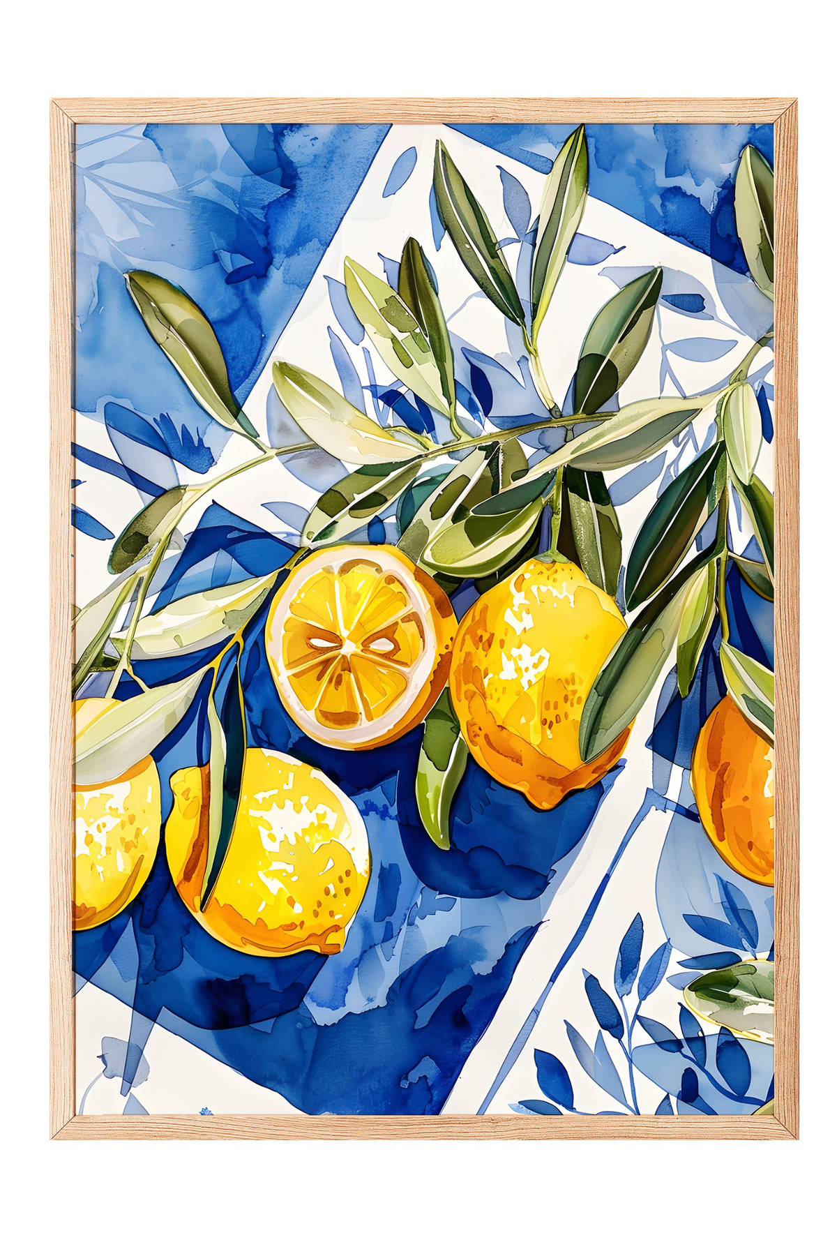 Wooden Framed Table, Lemon Branches, Kitchen Decor Poster No: 112022