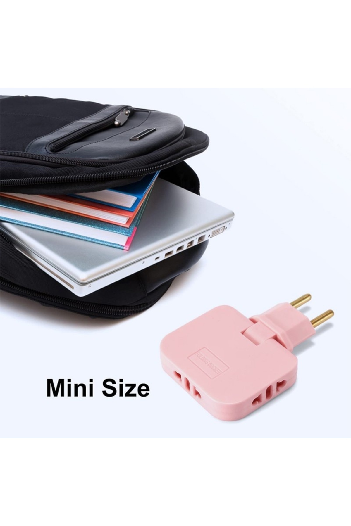 TECHSTAR-® TS-A3 Triple Plug Socket Adapter With 180° Rotation, 250V, 10A, EU/US Compatible, Pink 2
