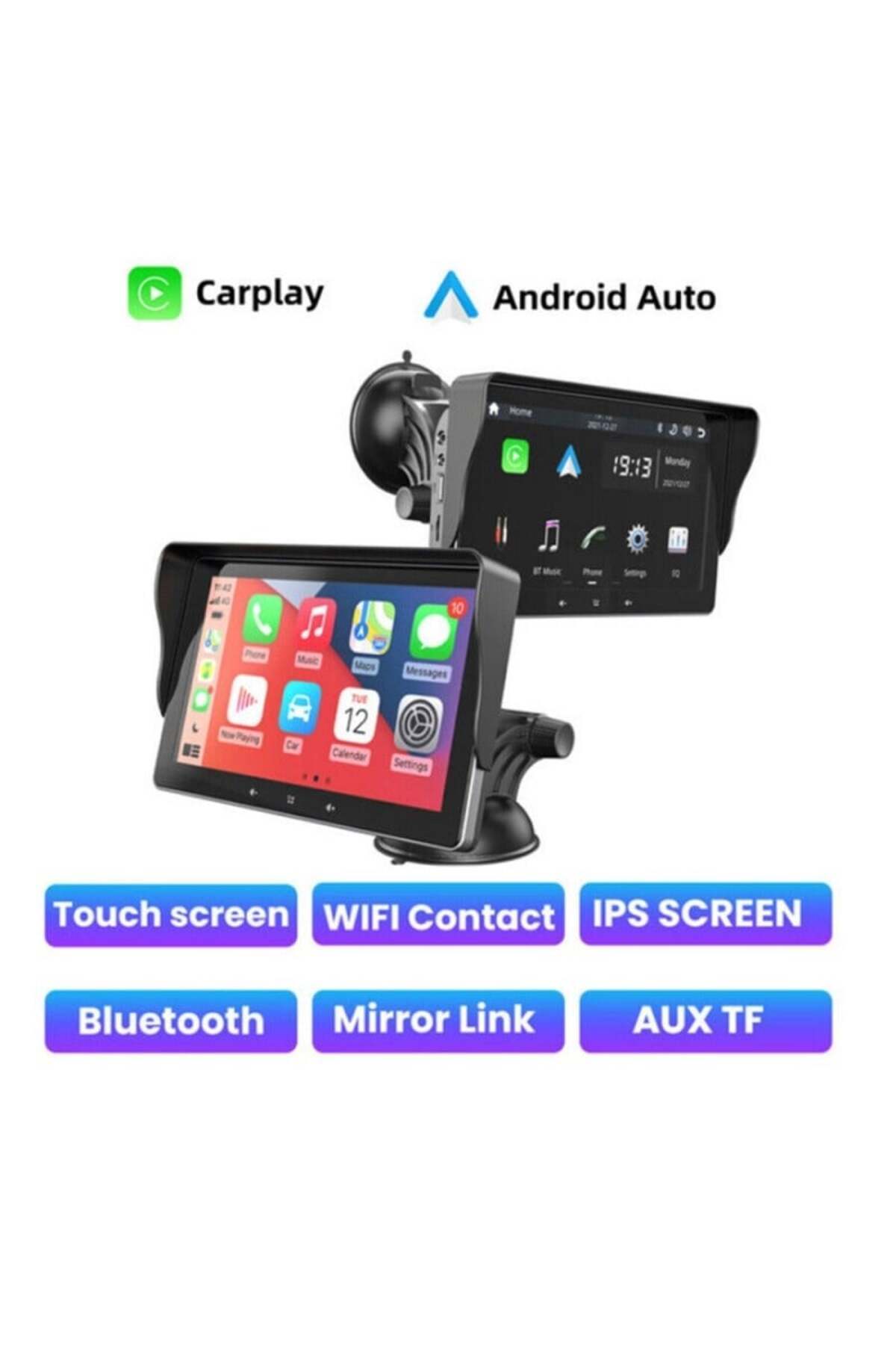 TECHSTAR-® Apple Carplay/Android Multimedia System, Touch Screen, 7 inch 1080P Full HD, Bluetooth, 3