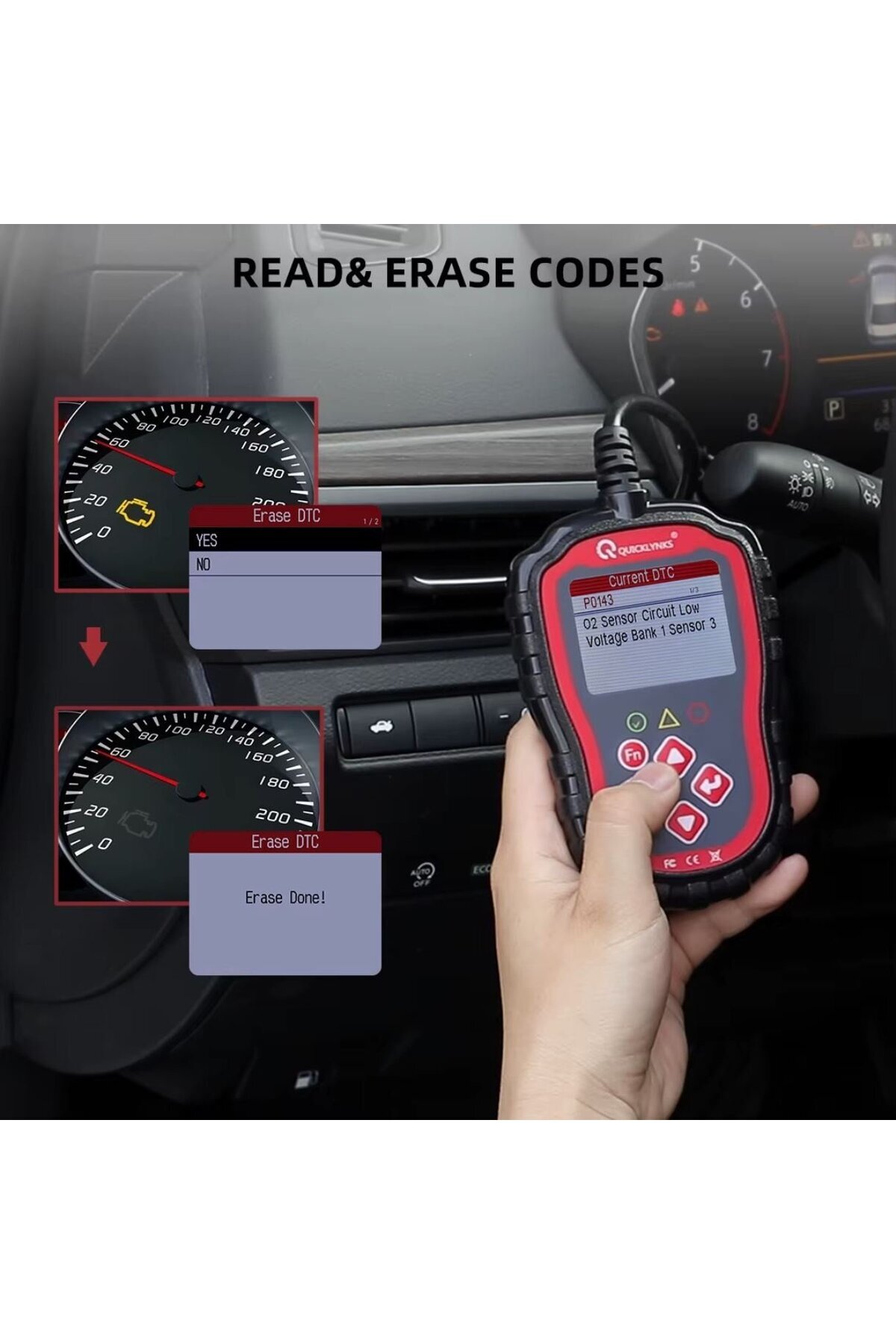 TECHSTAR-QUICKLYNKS T41 Professional OBD2 Car Tester, with Error Code Reader, Engine Diagnosis 4