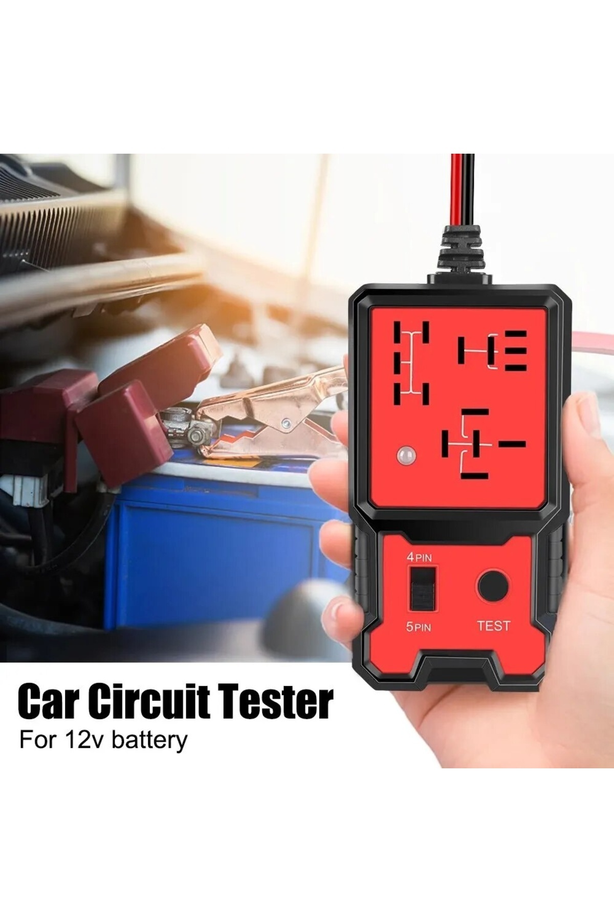 TECHSTAR-Automotive Relay Tester with LED Indicator, Techstar® CNBJ707, Compatible with 4 and 5 Pins 8