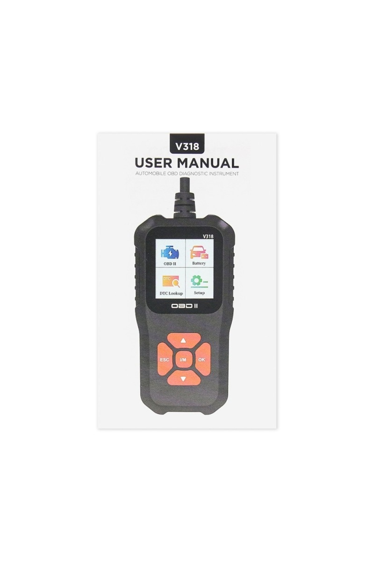 TECHSTAR-® V318 Car Diagnostic Tester, Read/Clear Fault Codes, LCD, Battery/Charging System Scanner, 5