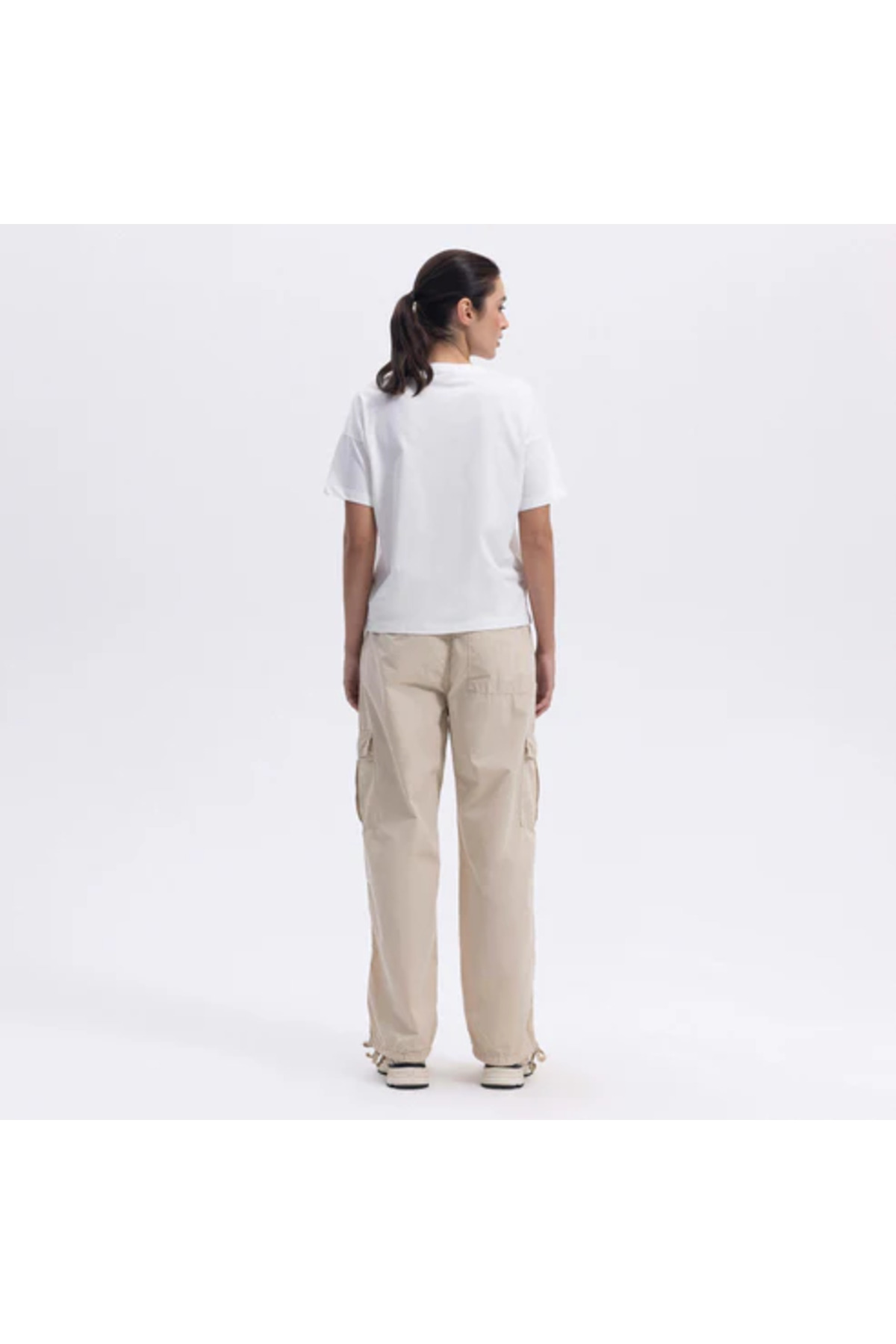 Ellesse Oversıze Kadın Kırık Beyaz Tişört EF389-OF görsel 3