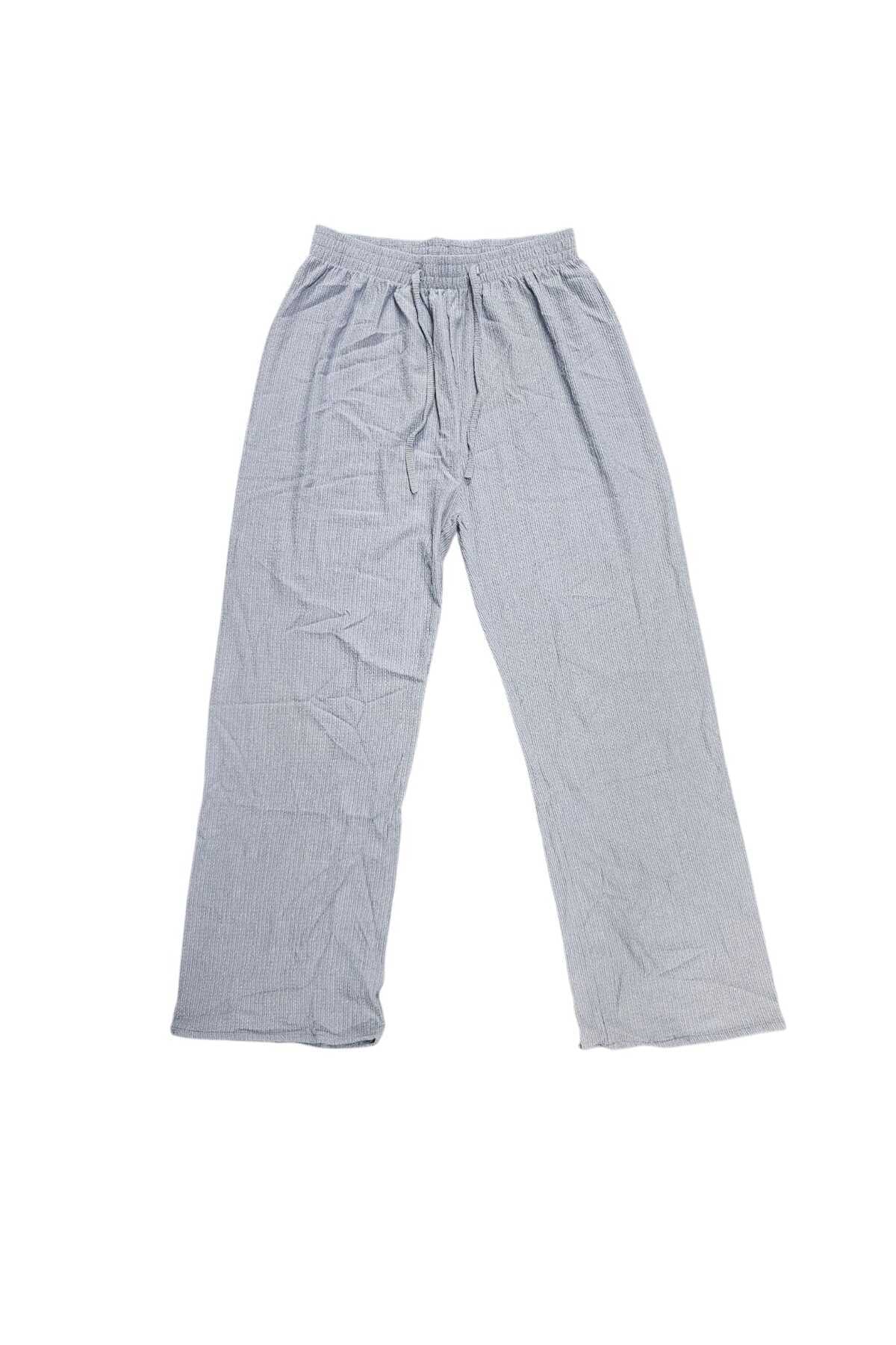 Dika gofra kumaş tek günlük alt pijama