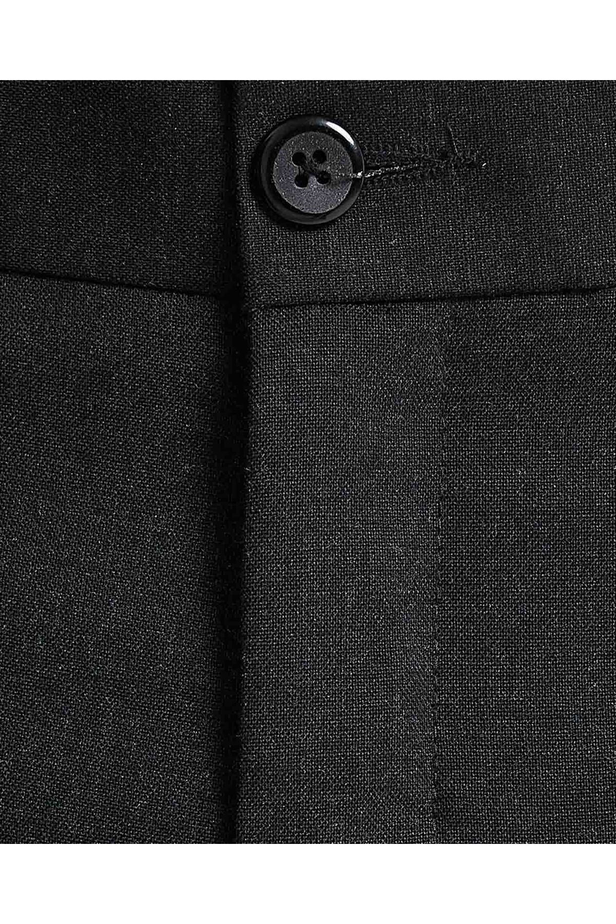 R&B-Solid Cropped Trousers with Button Closure 5