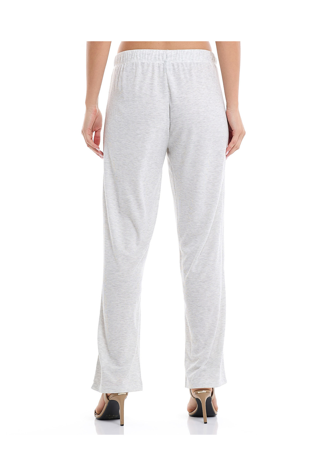 R&B-Solid Pyjama Bottom with Drawstring Waist 4