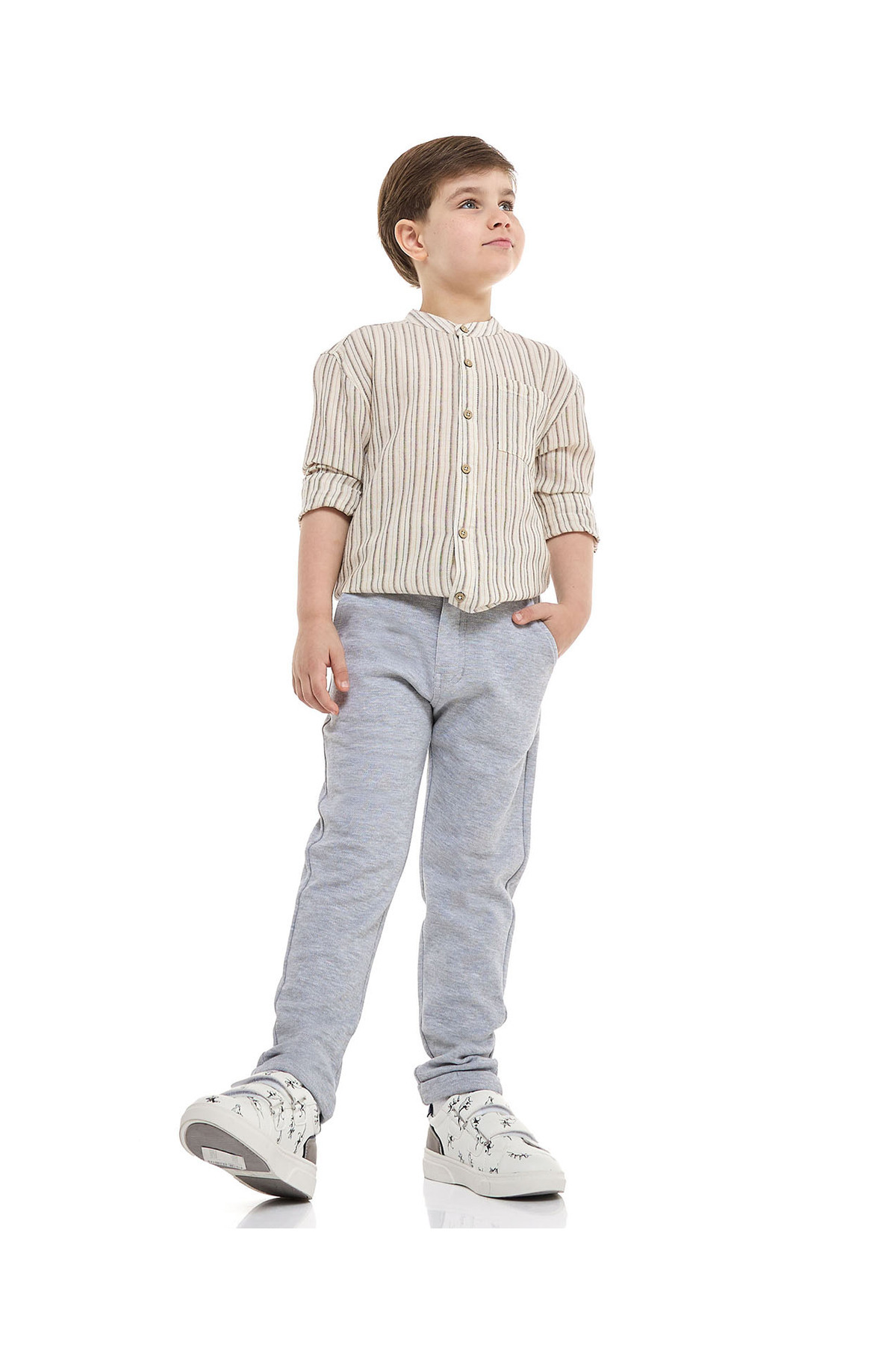 R&B-Solid Trousers with Button Closure 1