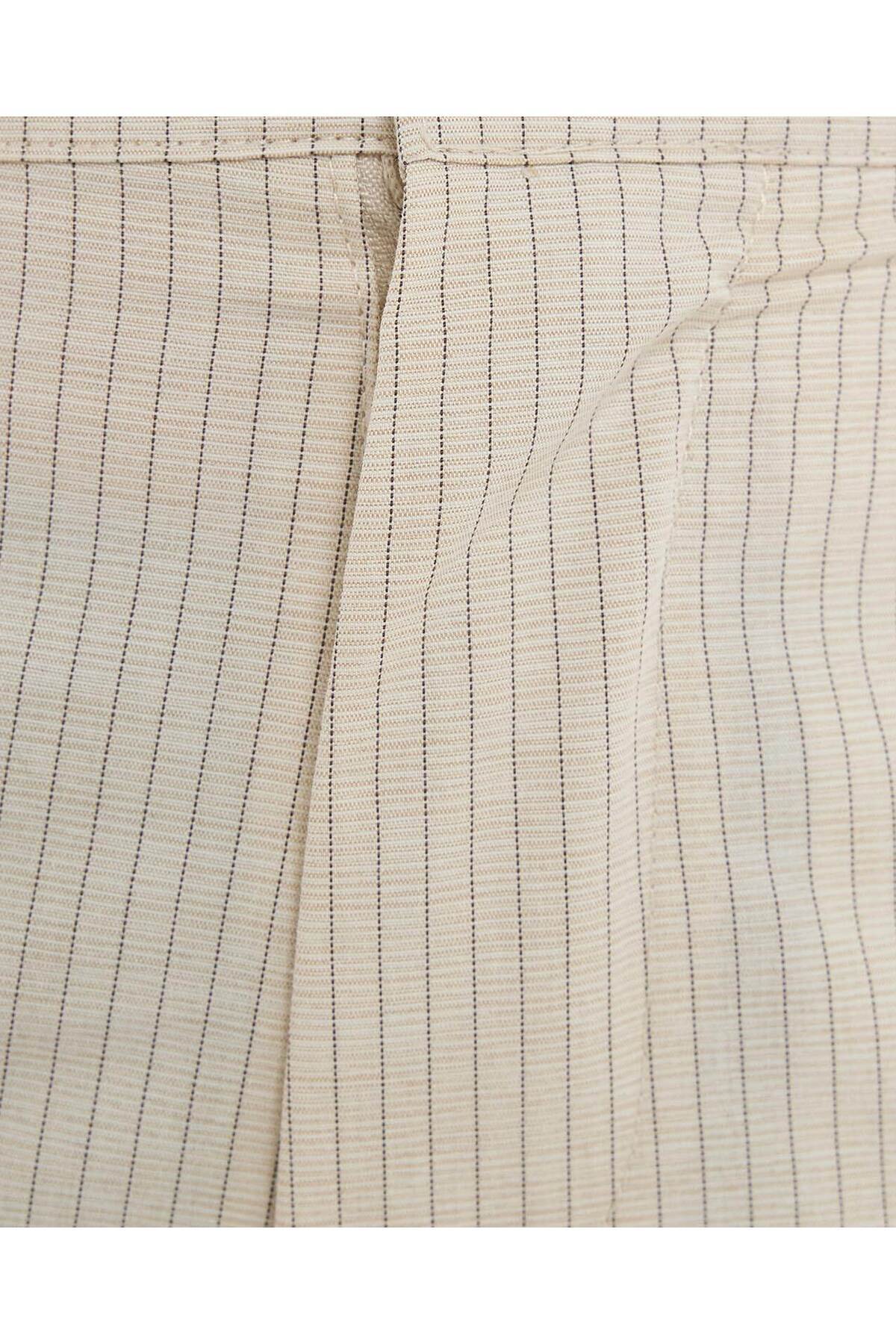R&B-Striped Slim Fit Pants with Button Closure 6
