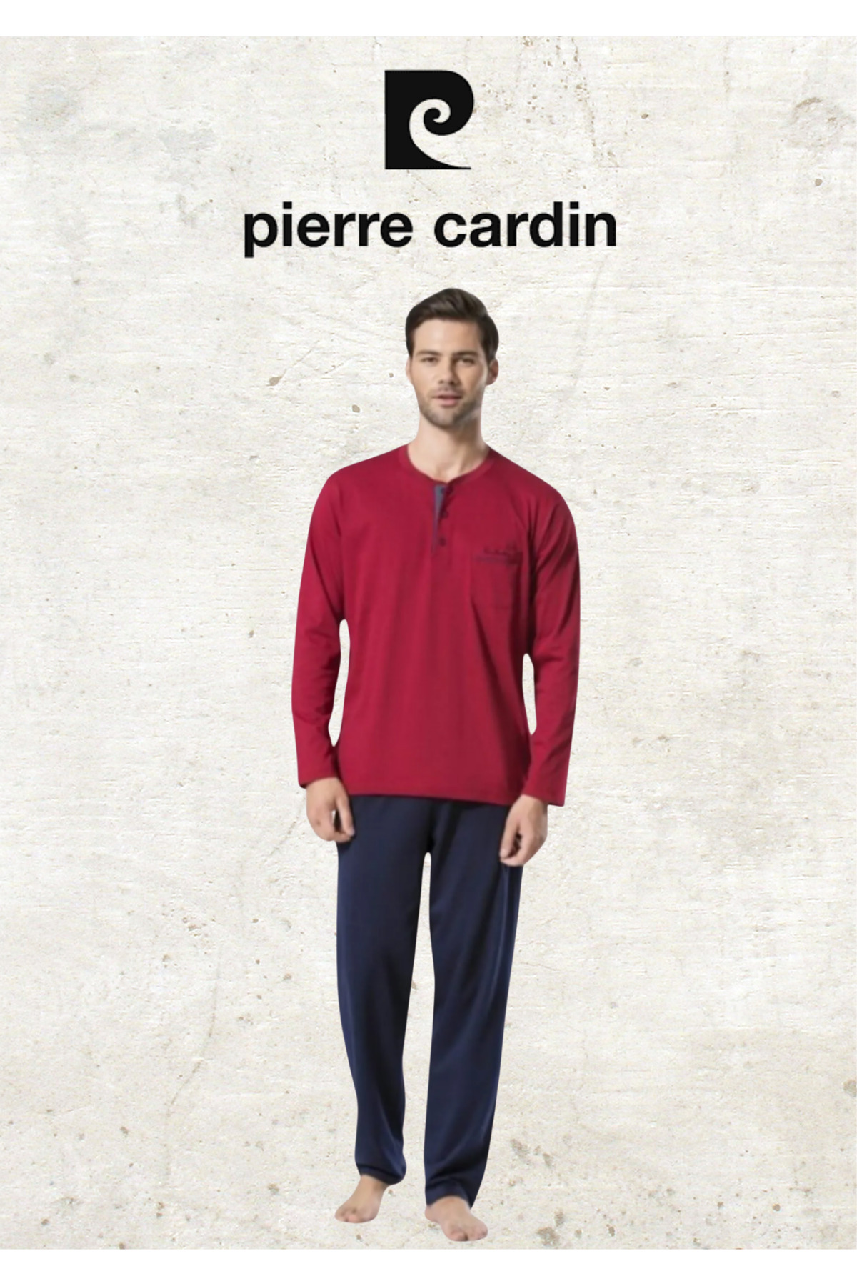 ست پیژامه مردانه راسته فاق نرمال آستین بلند | پیر کاردین Pierre Cardin OL.PC.5454.291 - تصویر 4