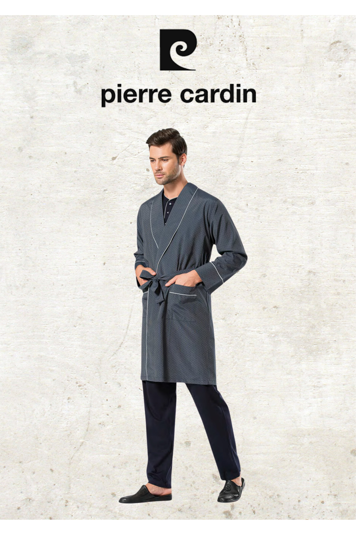 ست پیژامه و لباس خواب مردانه راسته فاق نرمال آستین بلند | پیر کاردین Pierre Cardin OL.PC.5560.002 - تصویر 2
