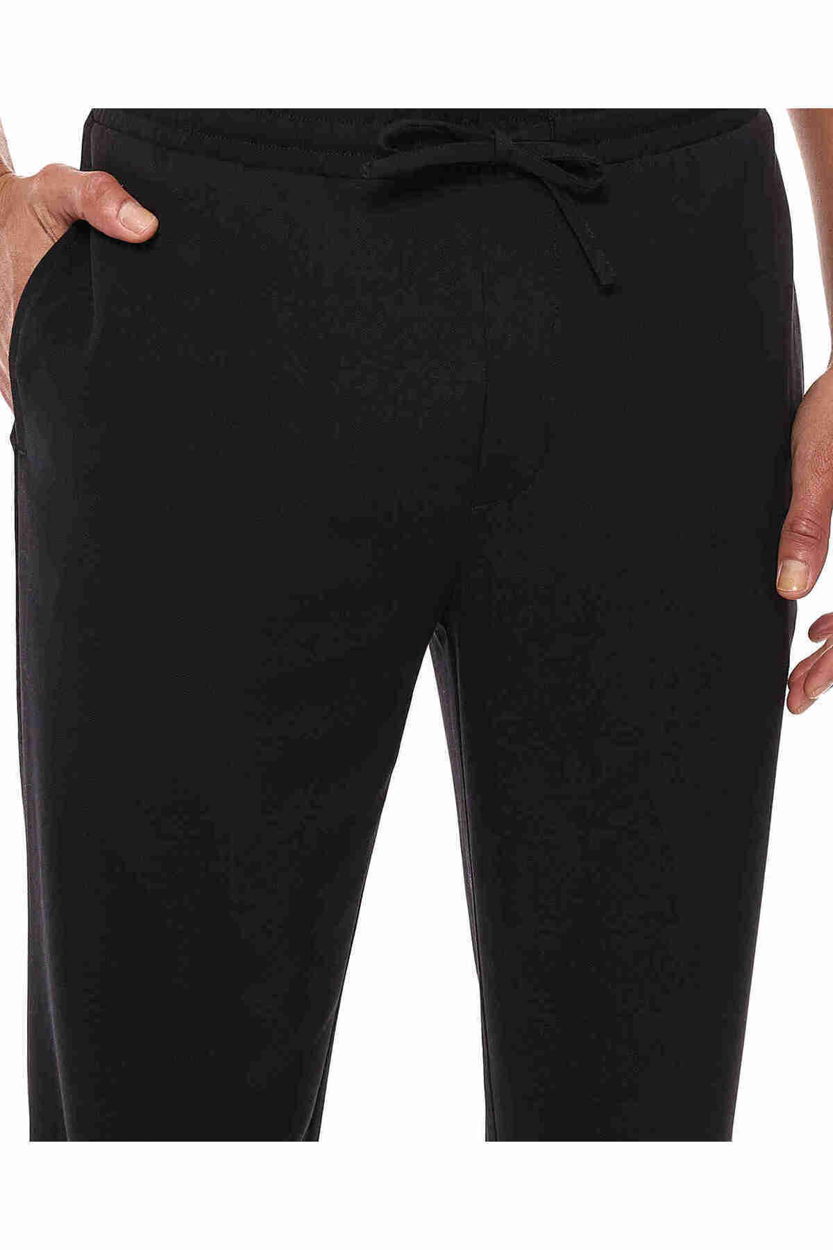 R&B-Solid Tapered Fit Trousers with Drawstring Waist 4
