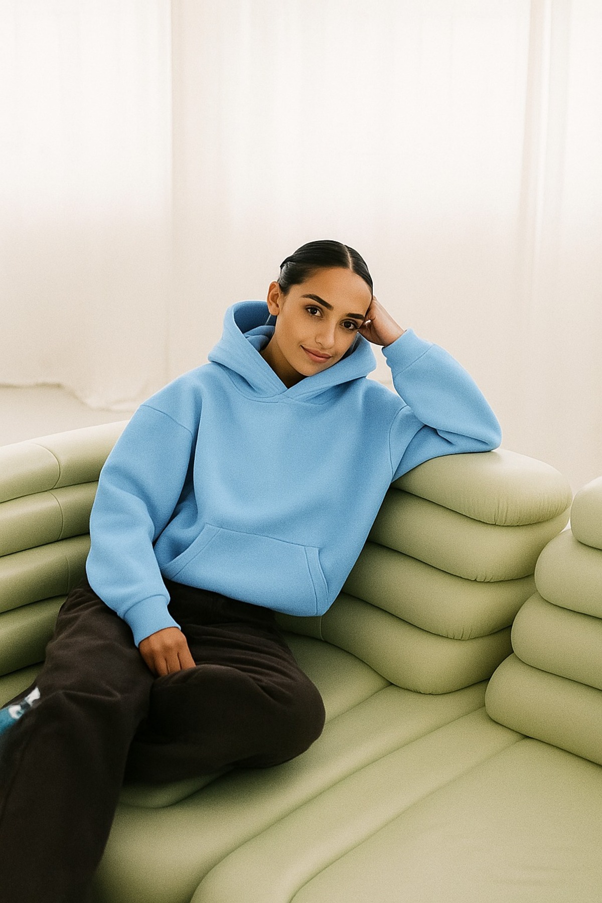 3 YARN COMBED PLAIN WOMAN 'S SWEATSHIRT