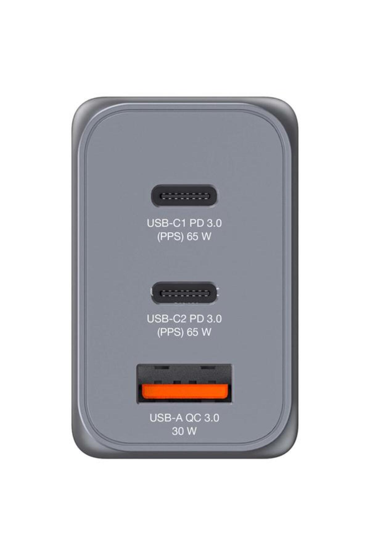 Verbatim-GNC-65 Network Charger, 65 W, 2 x USB Type-C, 1 x USB-A EU/UK/US (Black/Grey) 2