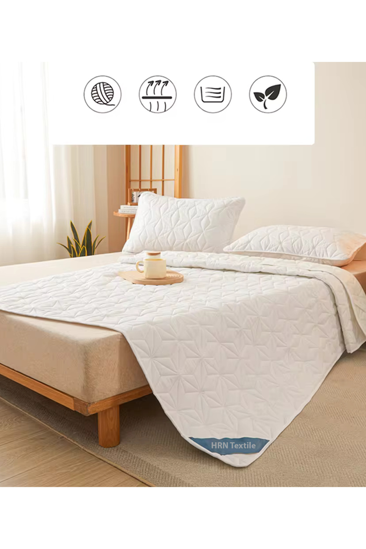 HRN Textile Köşe Lastikli Kapitone Pamuklu Su Geçirmez Yatak Koruyucu Alez – Tek / Çift Kişilik, Bebek & Çocuk fotoğrafı 2 (önizleme)