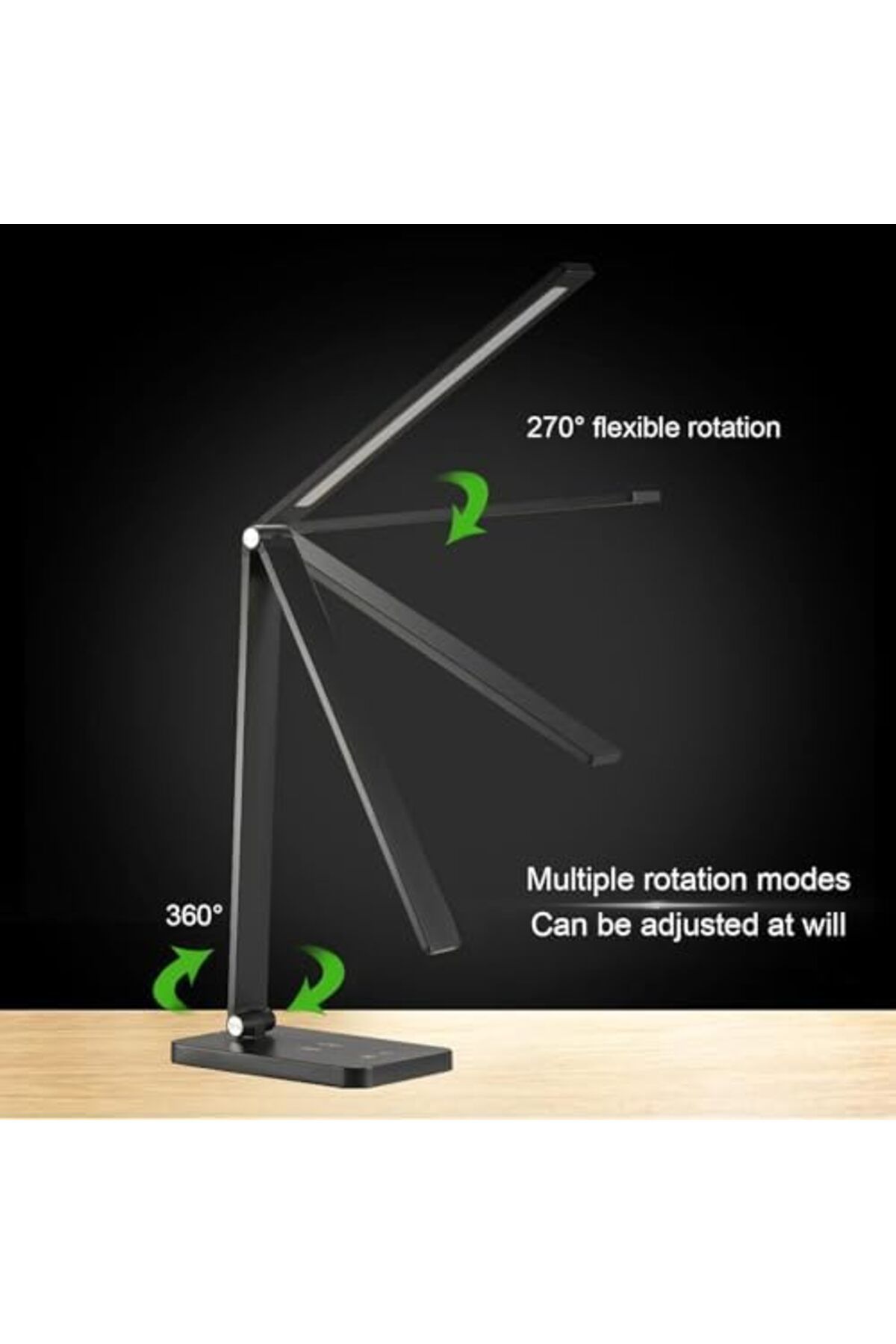 SKY TOUCH-SKY-TOUCH LED Desk Lamp, Eye-Caring Office Lamp, Foldable, For Computer/Desktop, Touch Control With 4
