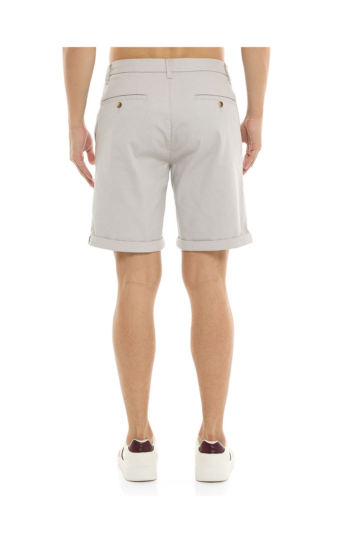 R&B-Textured Shorts with Button Closure 4